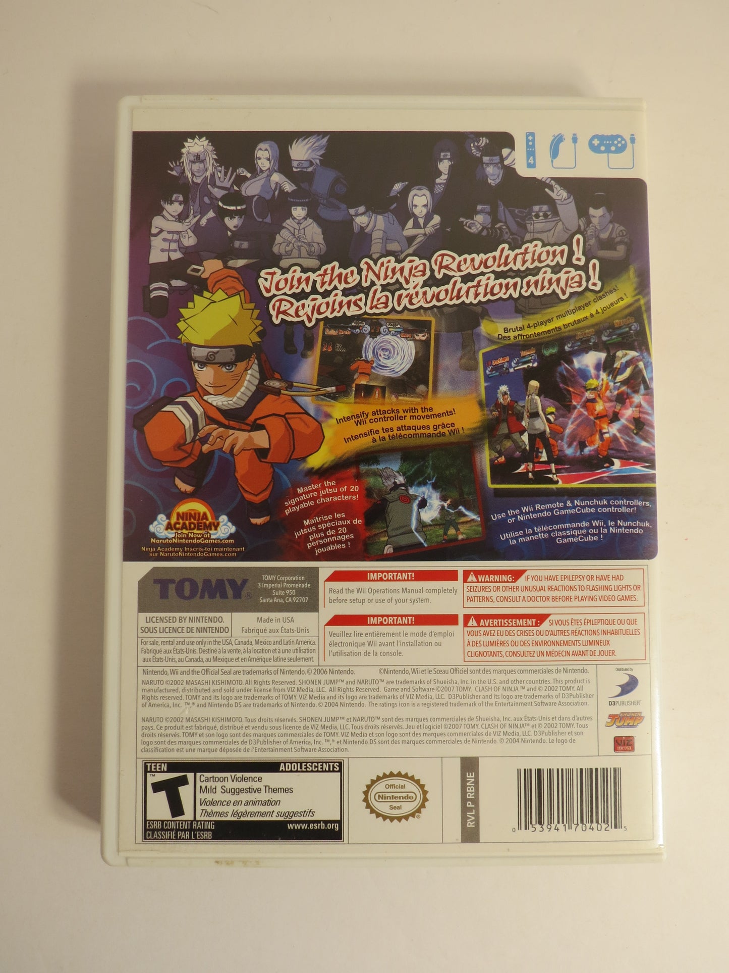 Naruto Clash of Ninja Revolution Nintendo Wii Game CIB