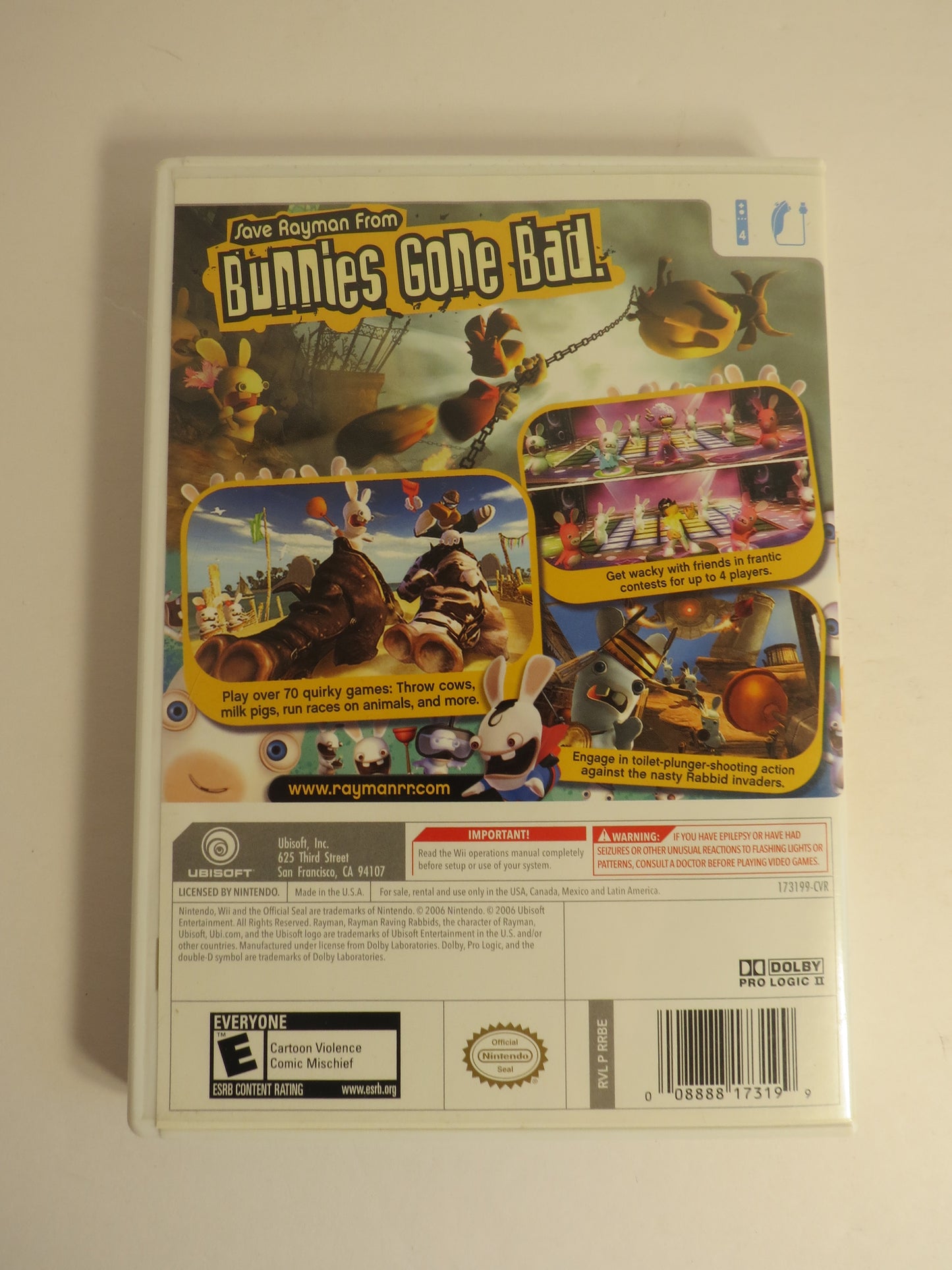 Rayman Raving Rabbids Nintendo Wii Game CIB