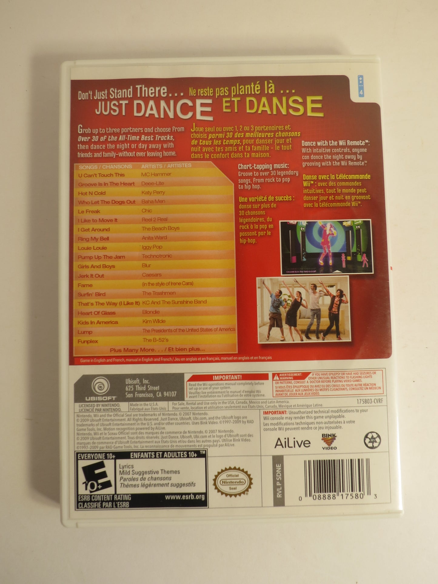 Just Dance Nintendo Wii Game CIB