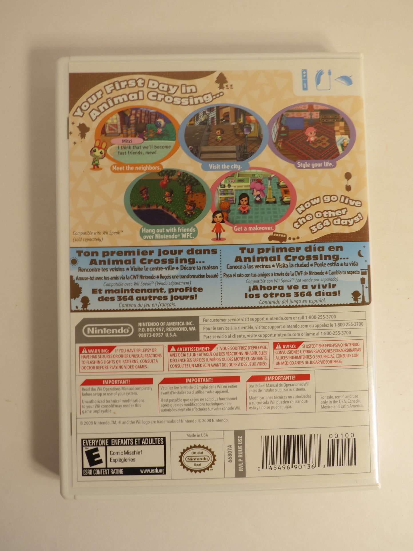Animal Crossing City Folk Nintendo Wii Game CIB