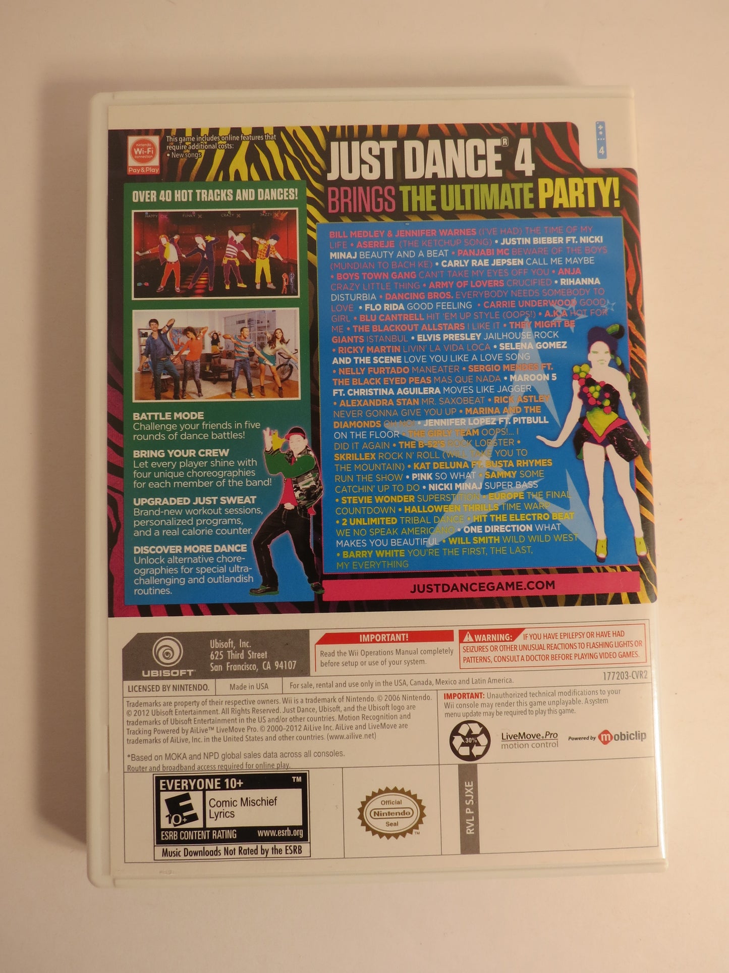 Just Dance 4 Nintendo Wii Game CIB