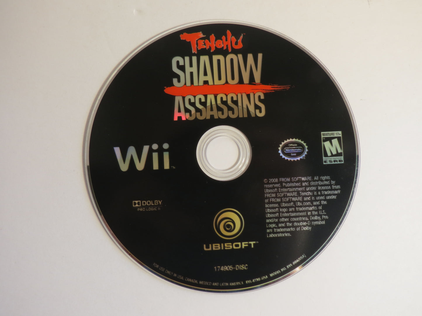 Tenchu Shadow Assassins Nintendo Wii Game CIB