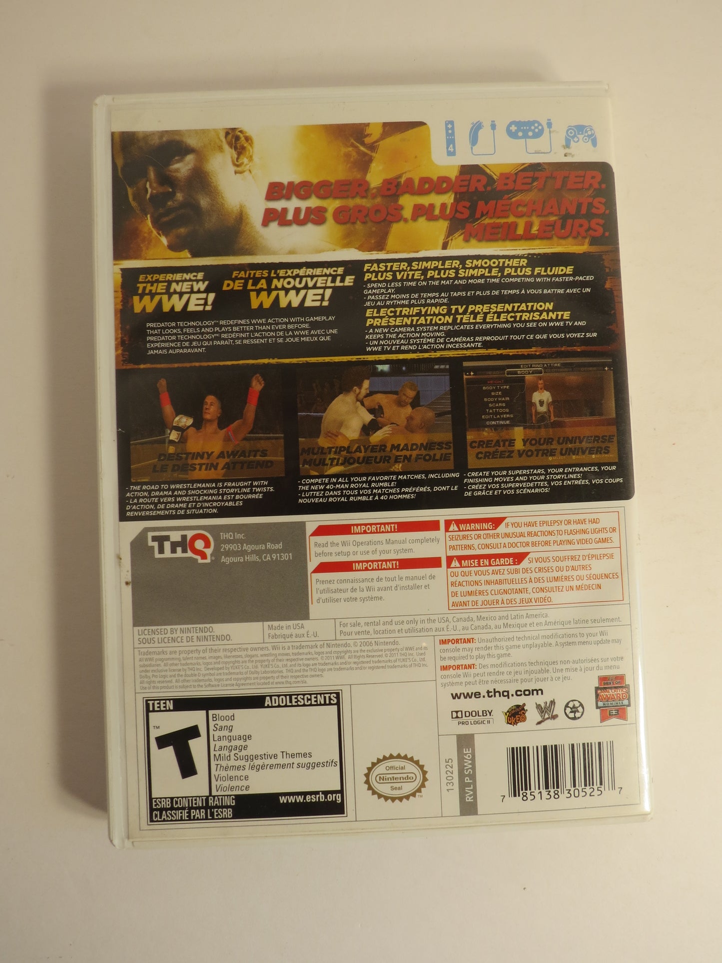 WWE '12 Nintendo Wii Game CIB