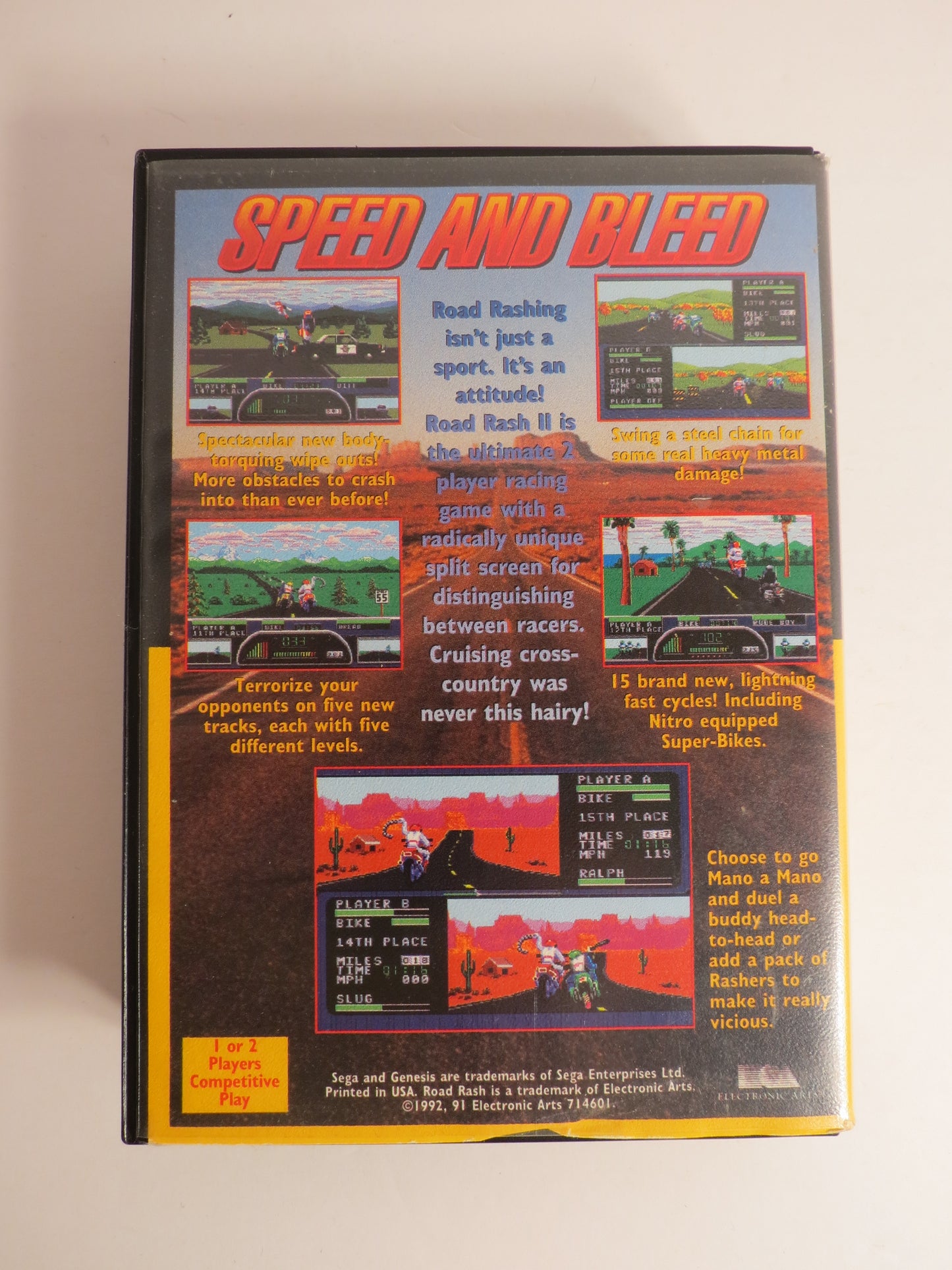 Road Rash II Sega Genesis Game CIB