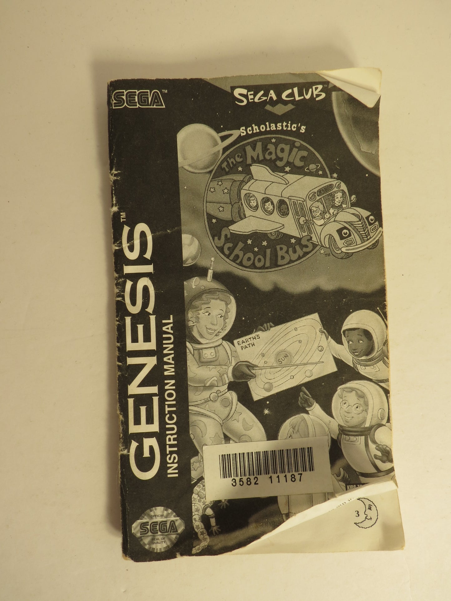 The Magic Schoolbus Space Exploration Cardboard Sega Genesis Game CIB