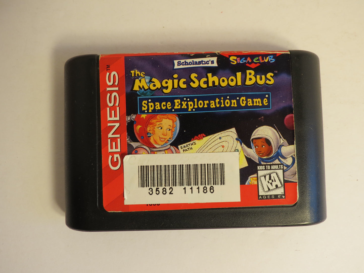 The Magic Schoolbus Space Exploration Cardboard Sega Genesis Game CIB
