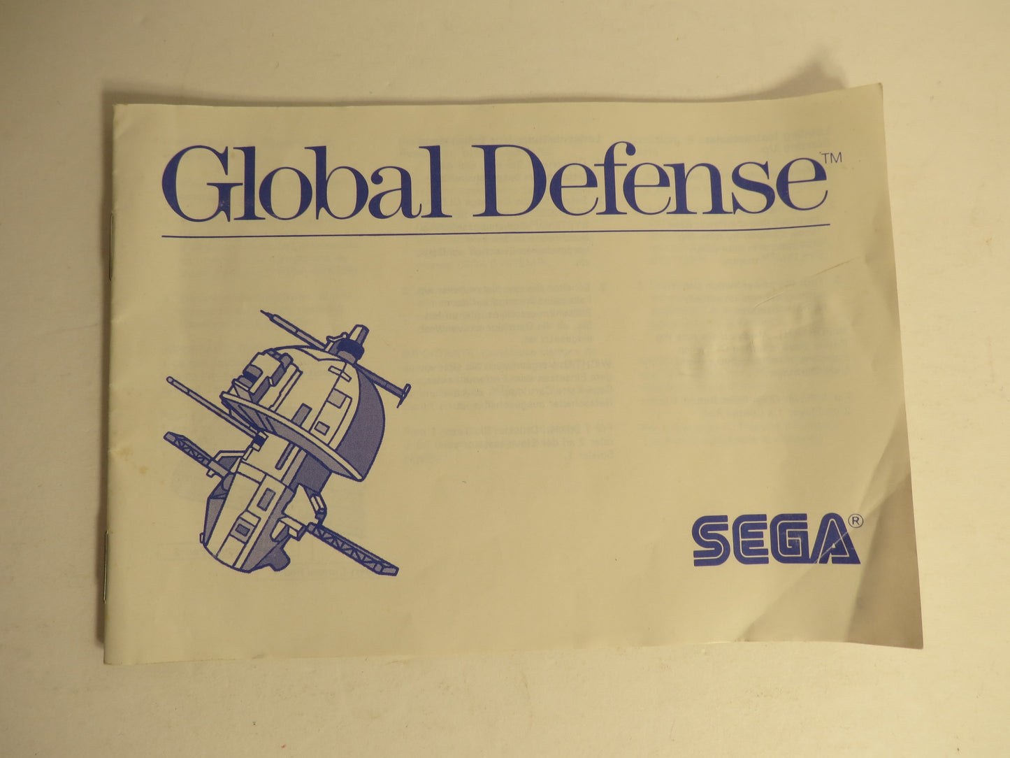Global Defense Sega Master System Game SMS CIB