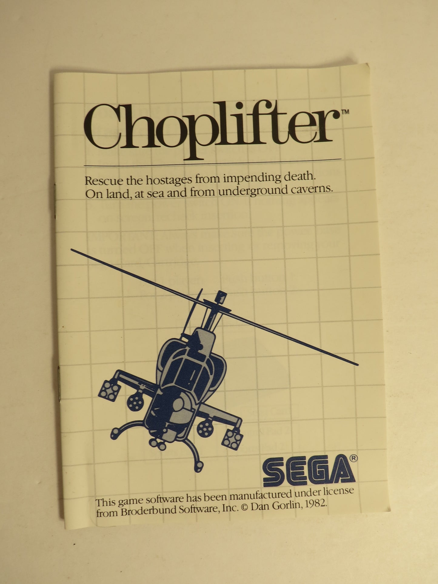 Choplifter Sega Master System Game SMS CIB