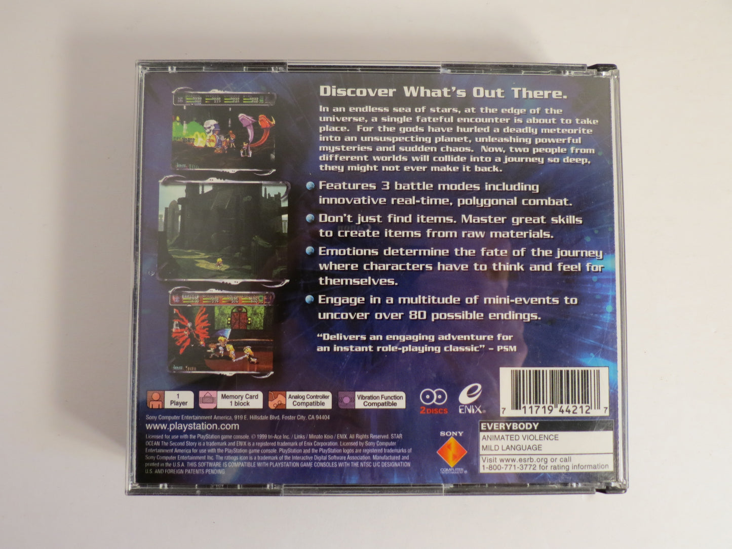 Star Ocean: The Second Story Playstation 1 PS1 Game CB