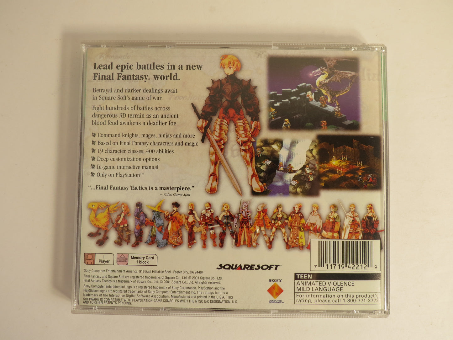 Final Fantasy Tactics Greatest Hits Playstation 1 PS1 Game CIB