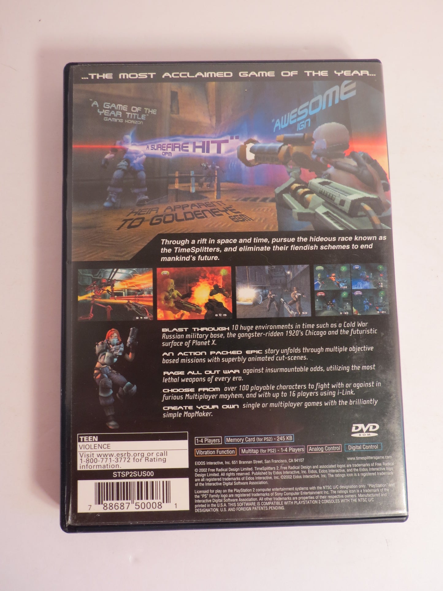 Time Splitters 2 Playstation 2 PS2 Game CB