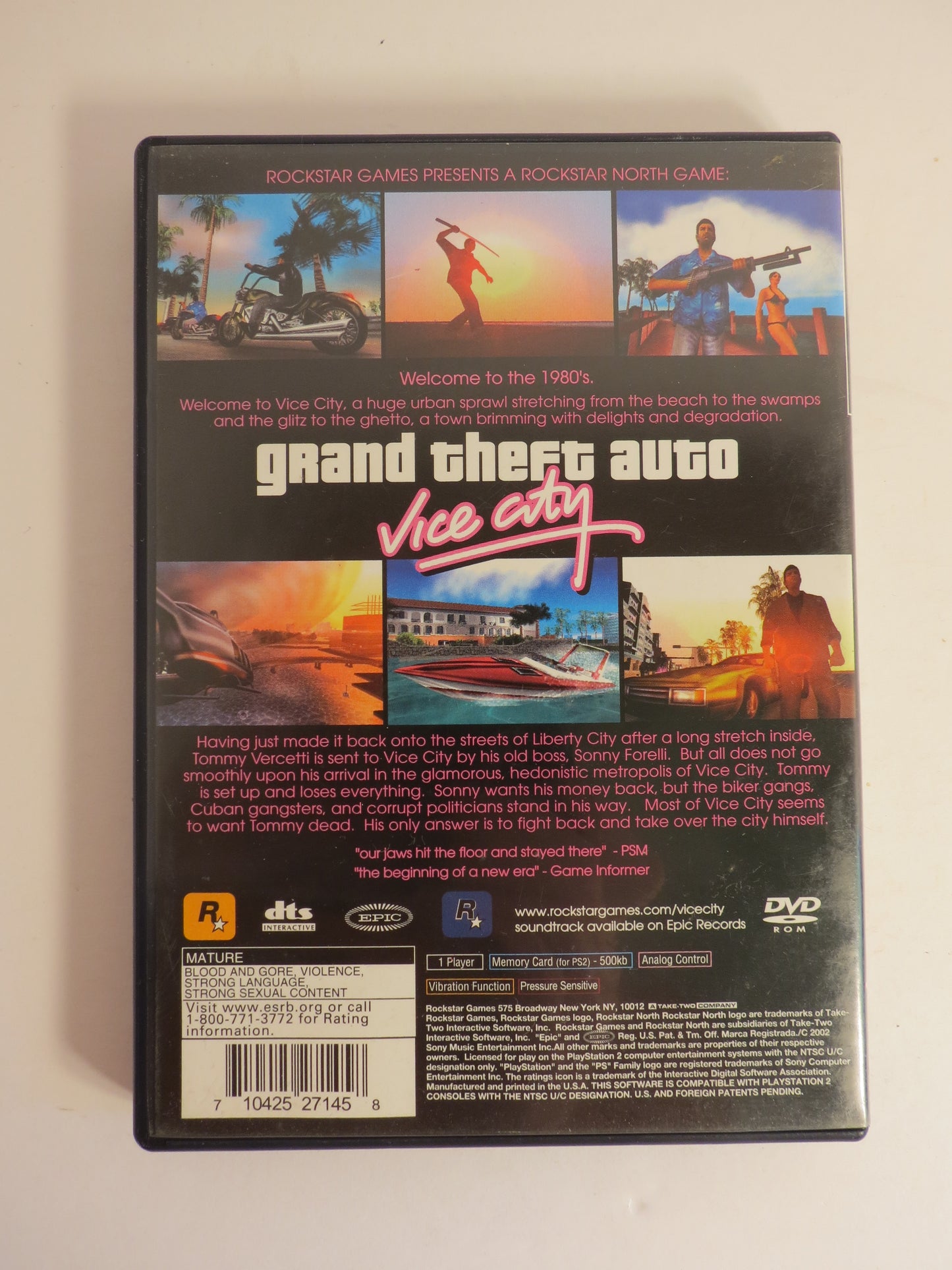 Grand Theft Auto Vice City 1st Print Playstation 2 PS2 Game CIB
