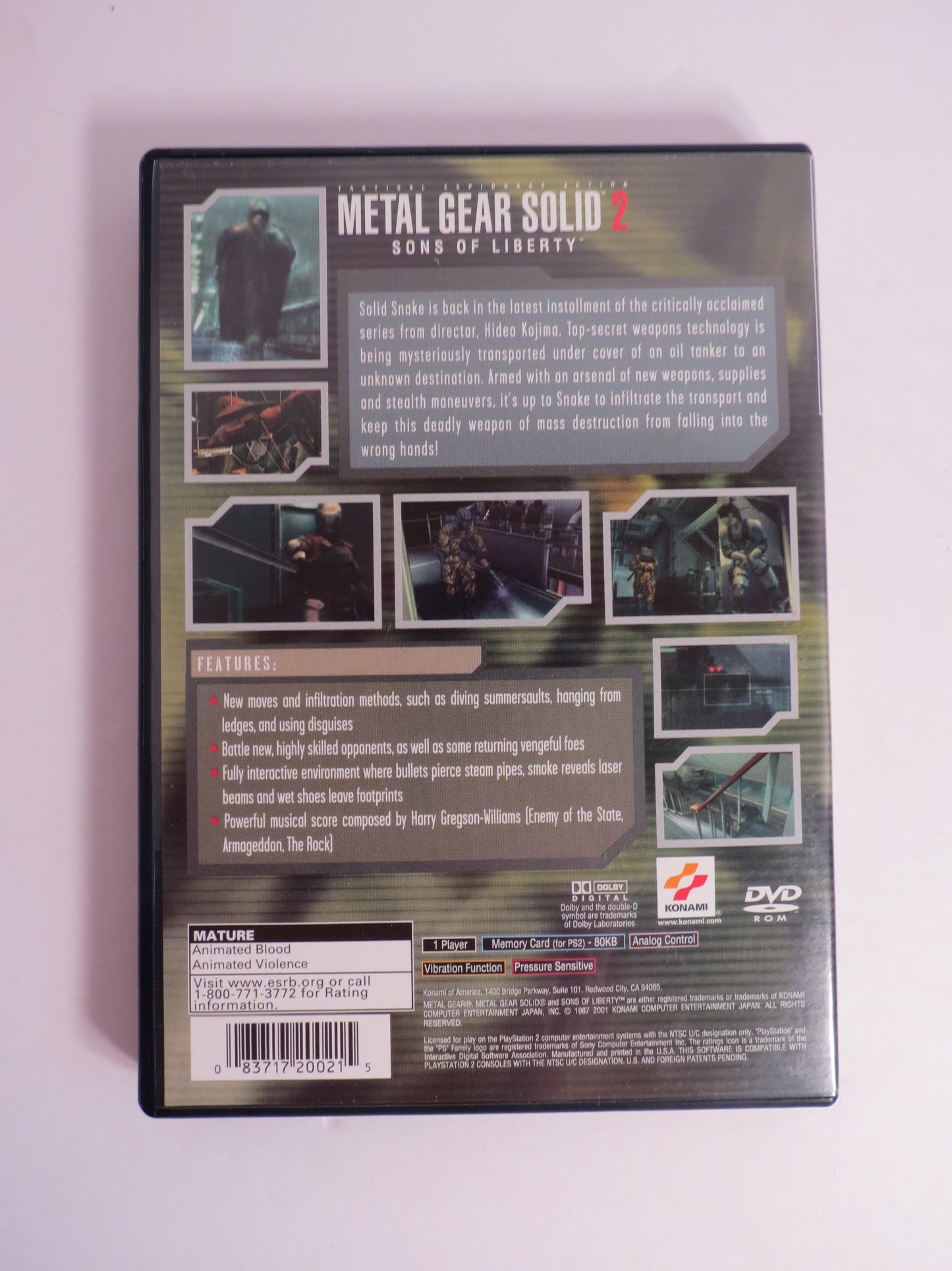 Metal Gear Solid 2 Sons of Liberty Playstation 2 PS2 Game CIB