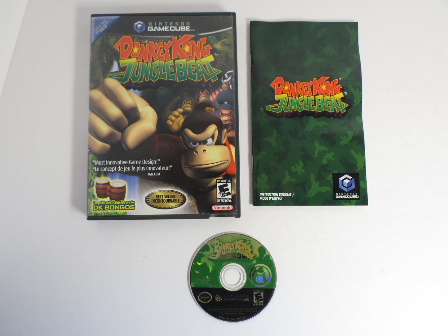 Donkey Kong Jungle Beat & Bongo Controller Nintendo Gamecube Game CIB