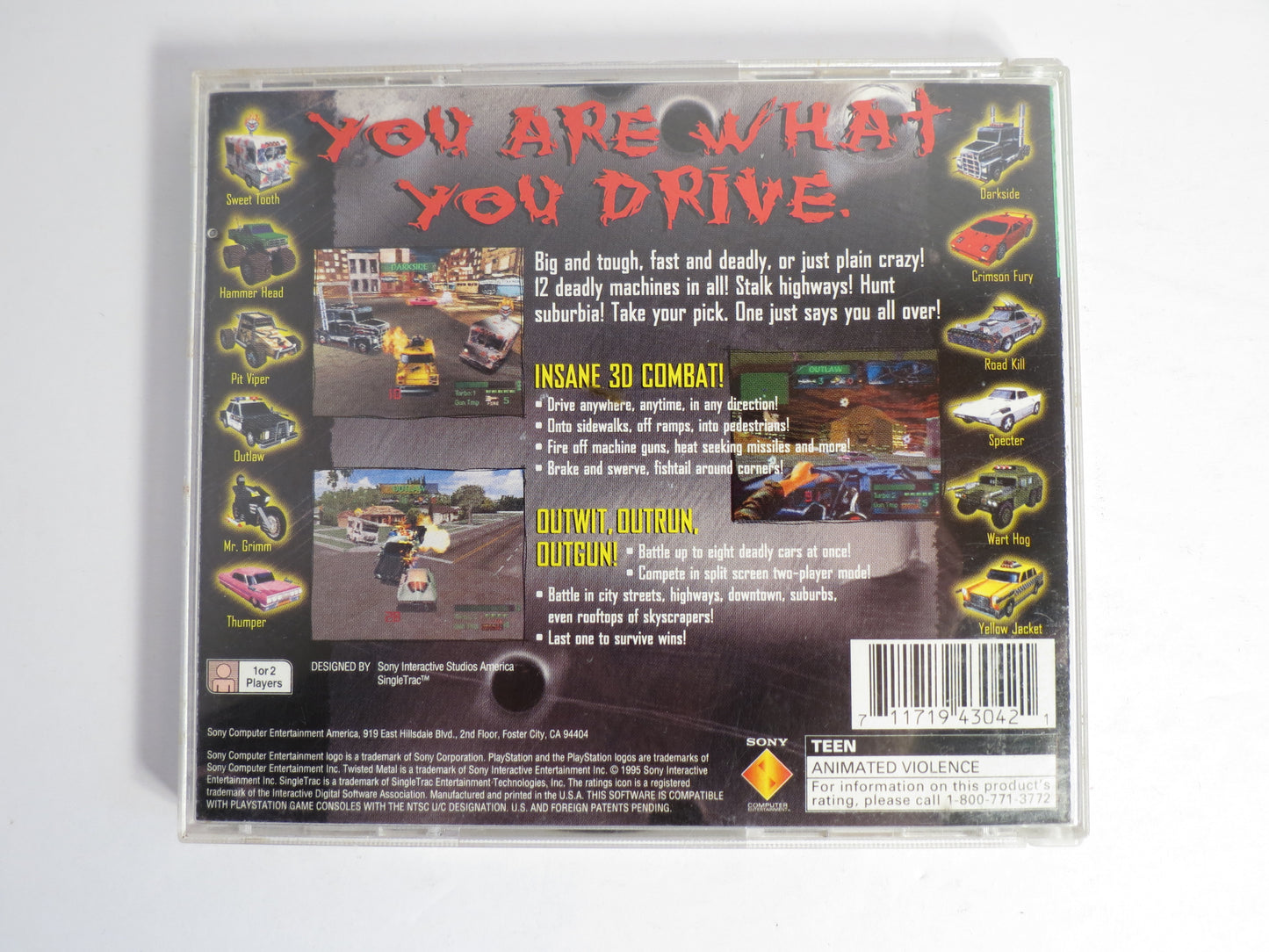 Twisted Metal Greatest Hits Playstation 1 PS1 Game CIB