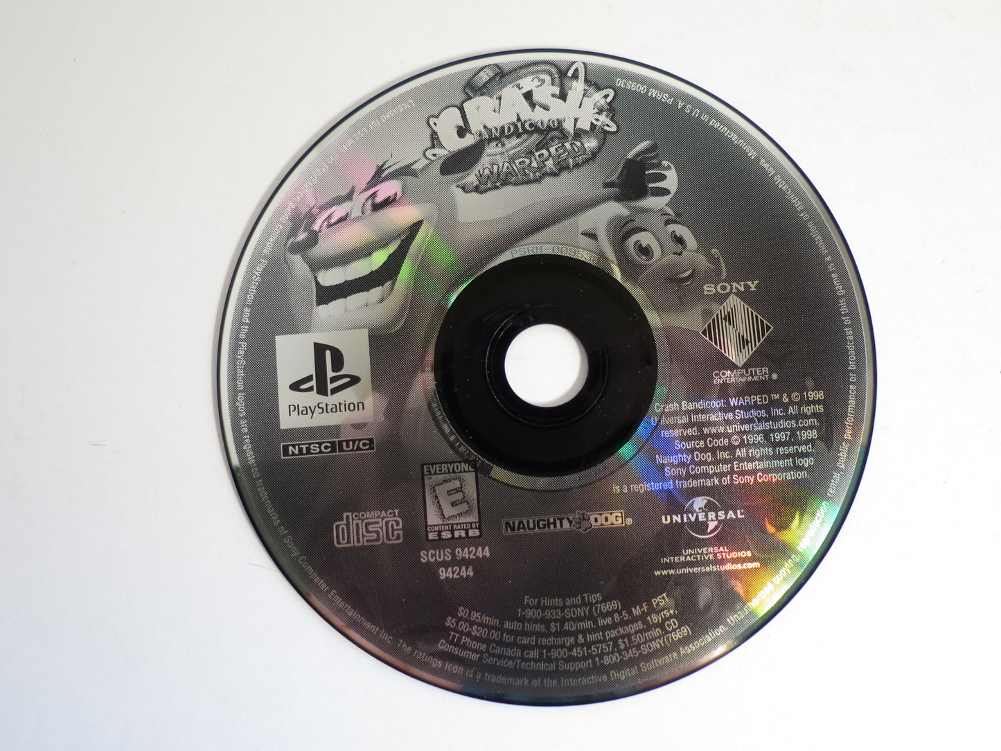 Crash Bandicoot: Warped Greatest Hits Playstation 1 PS1 Game CIB