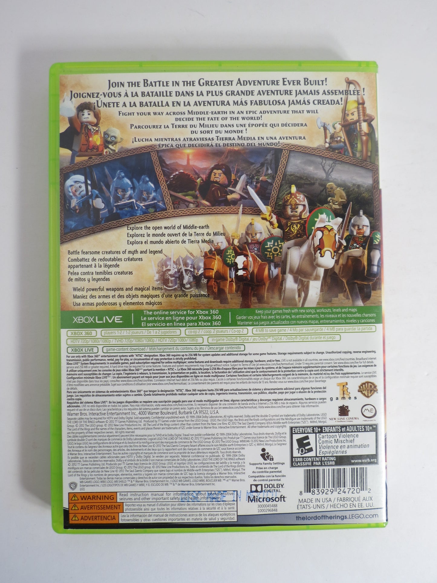 Lego Lord of the Rings Xbox 360 Game CIB