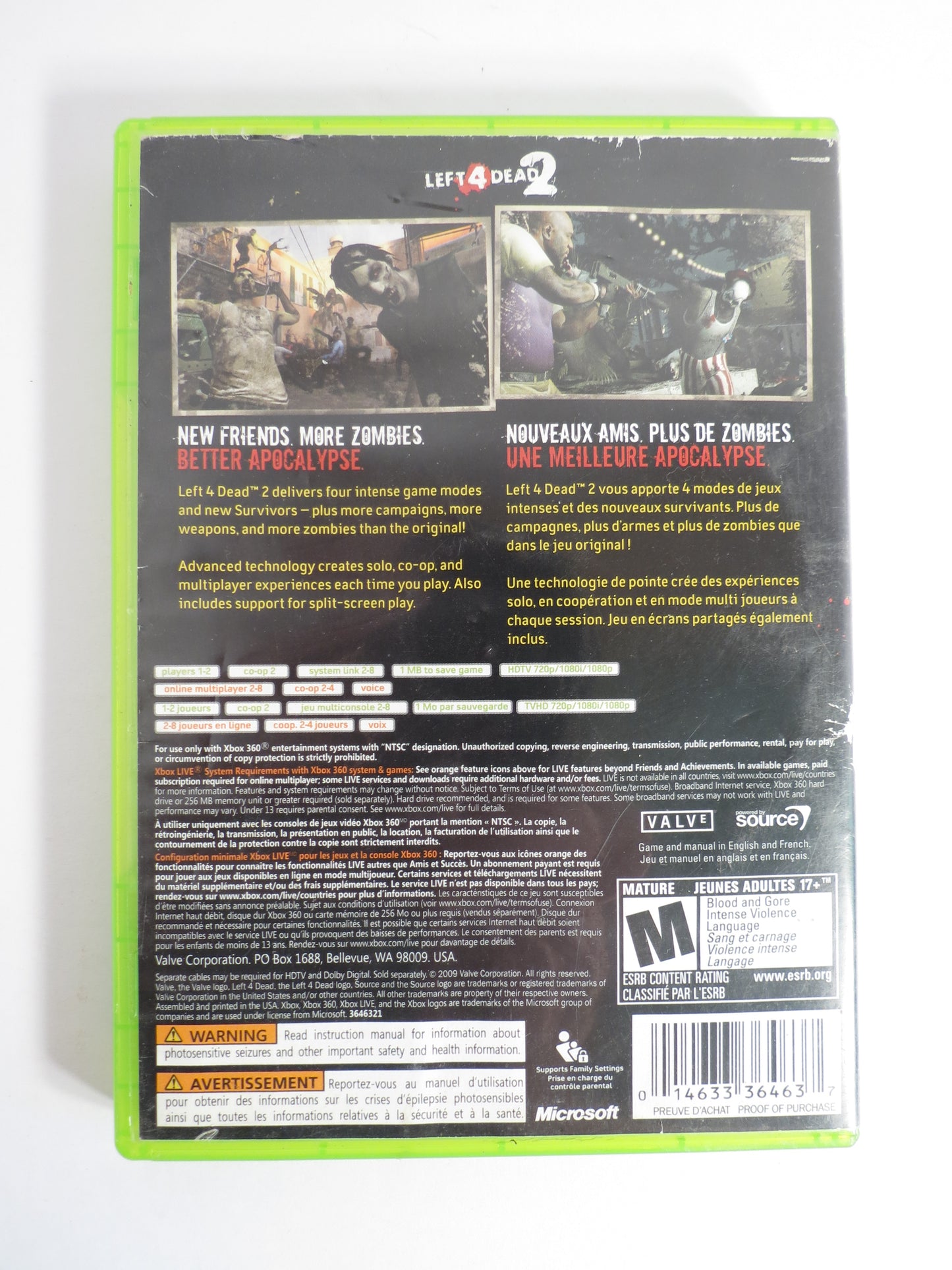 Left 4 Dead 2 Xbox 360 Game CB