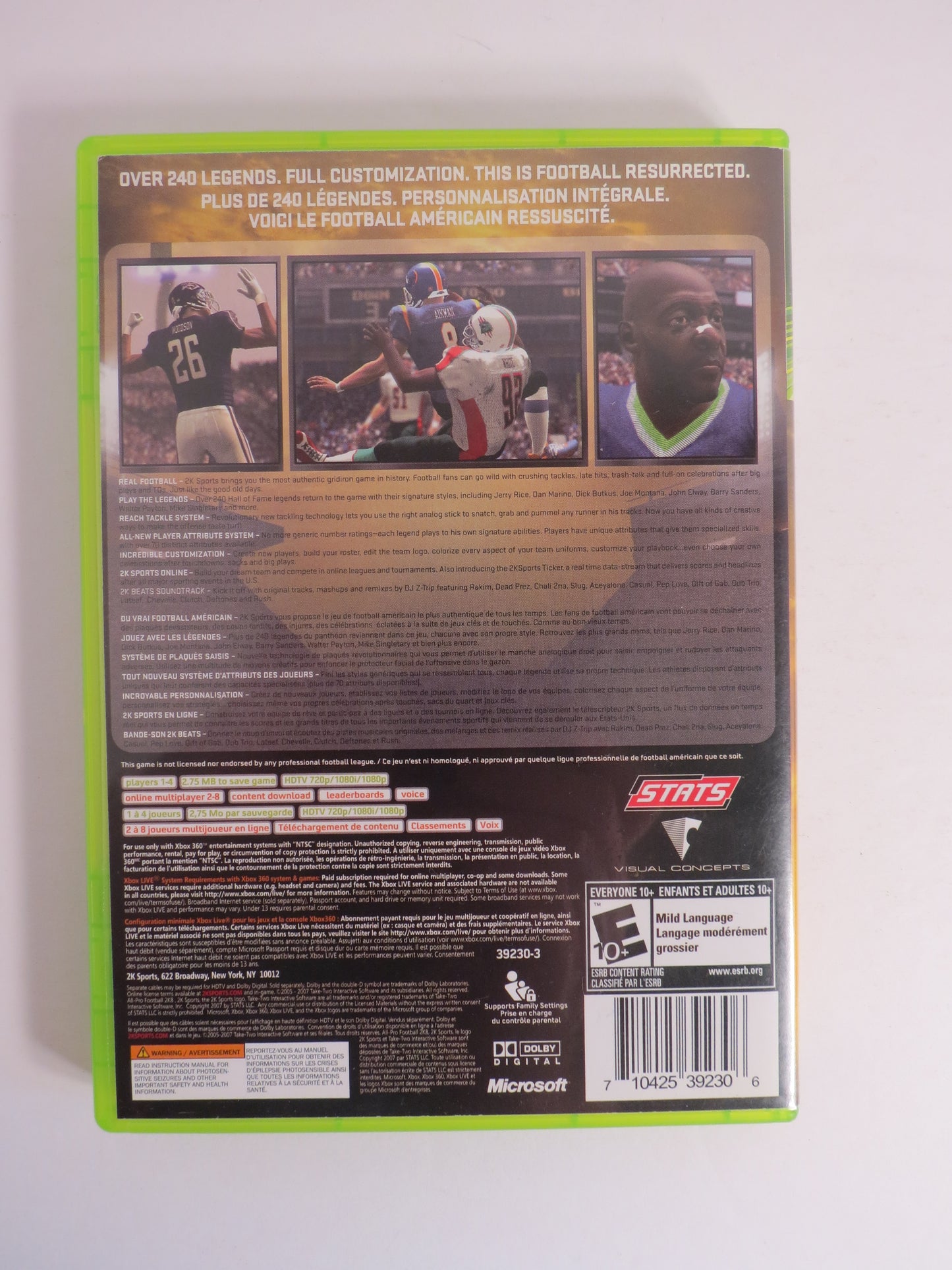 All Pro Football 2K8 Xbox 360 Game CIB