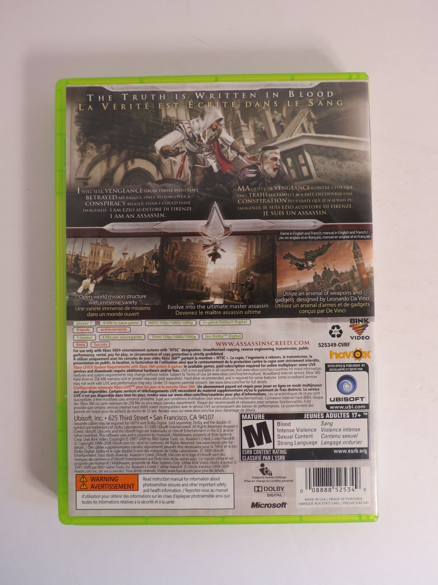 Assassin's Creed II Xbox 360 Game CIB