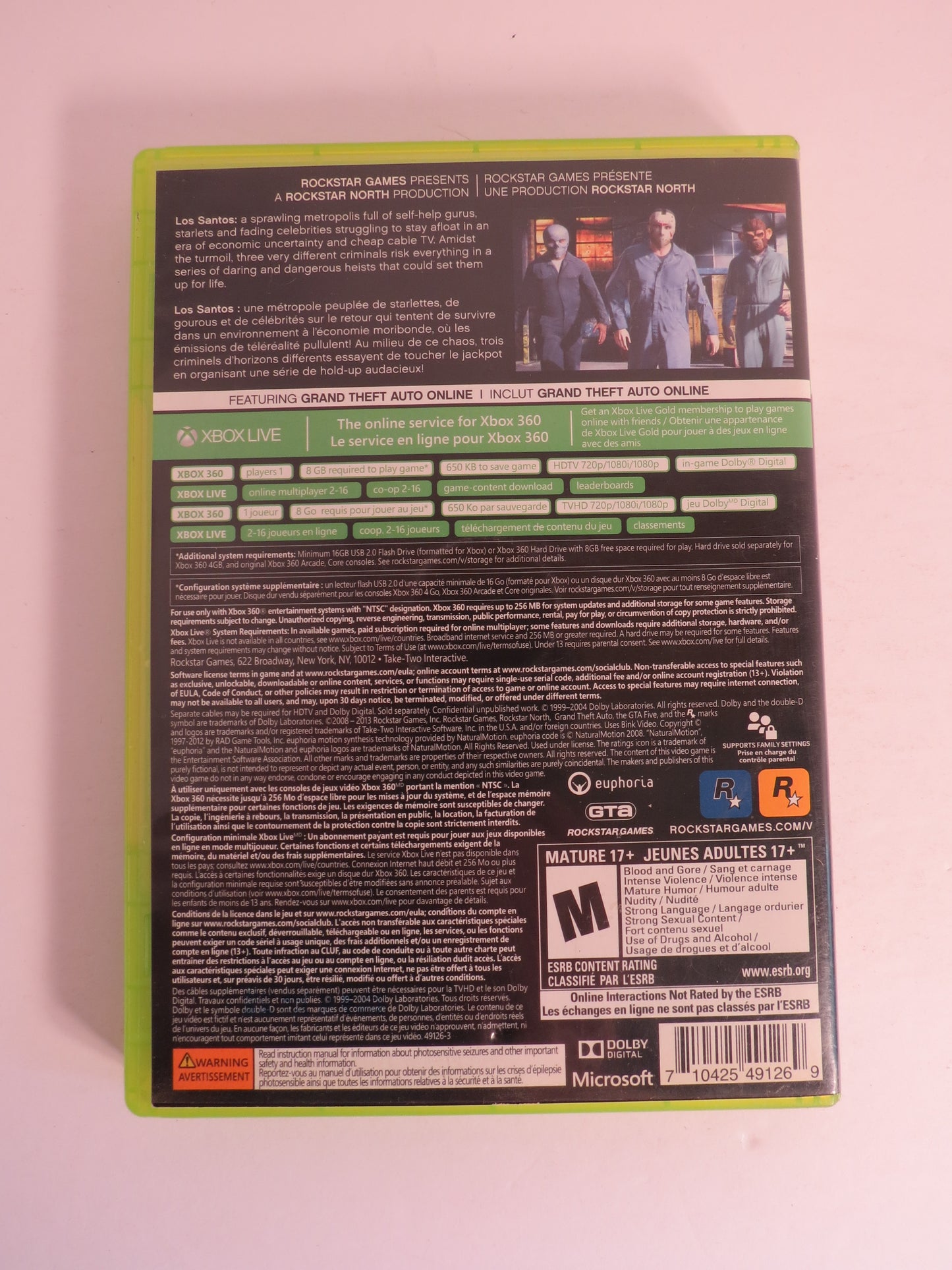 Grand Theft Auto V GTA 5 Xbox 360 Game CIB