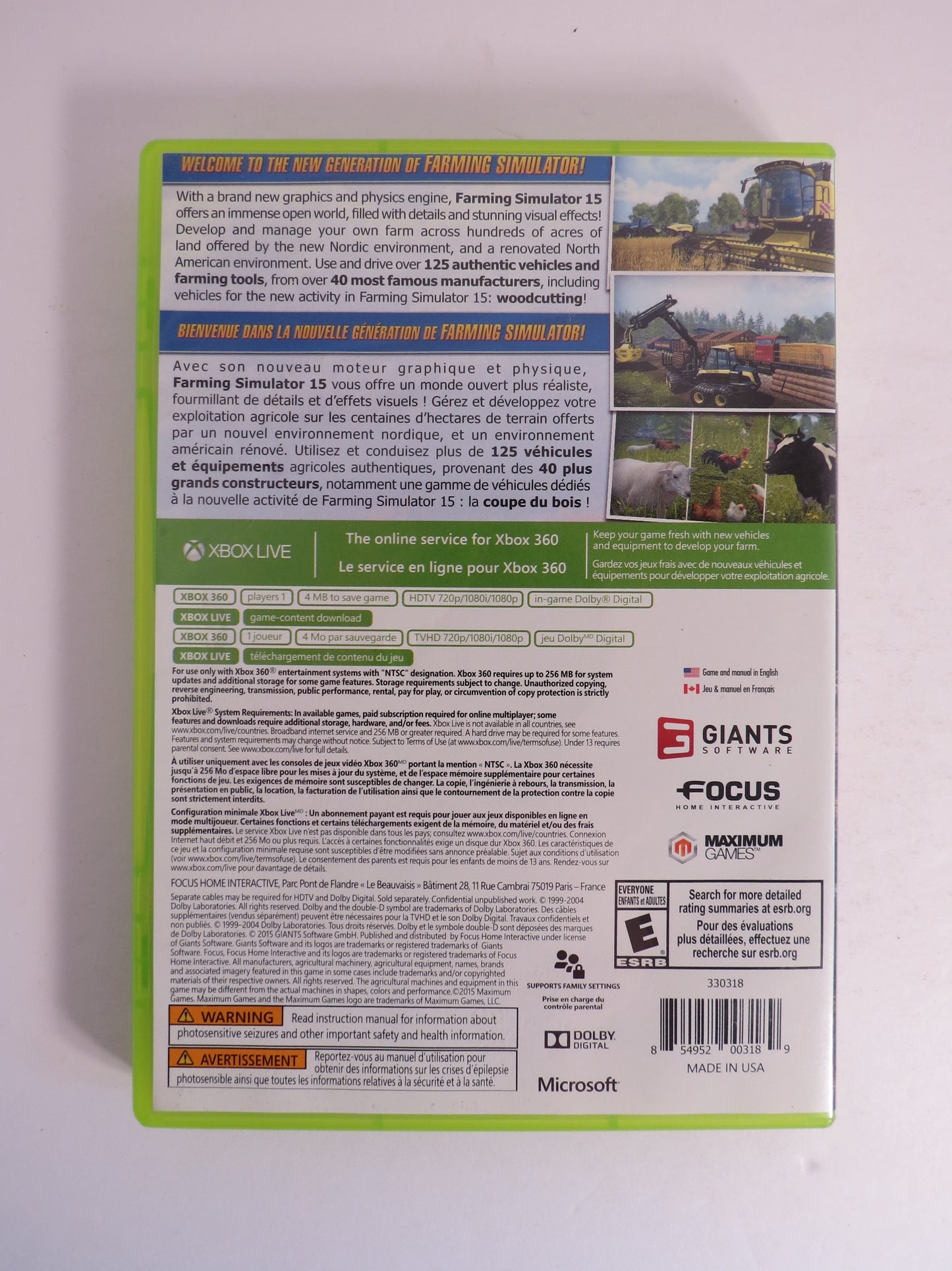 Farming Simulator 15 Xbox 360 Game CIB