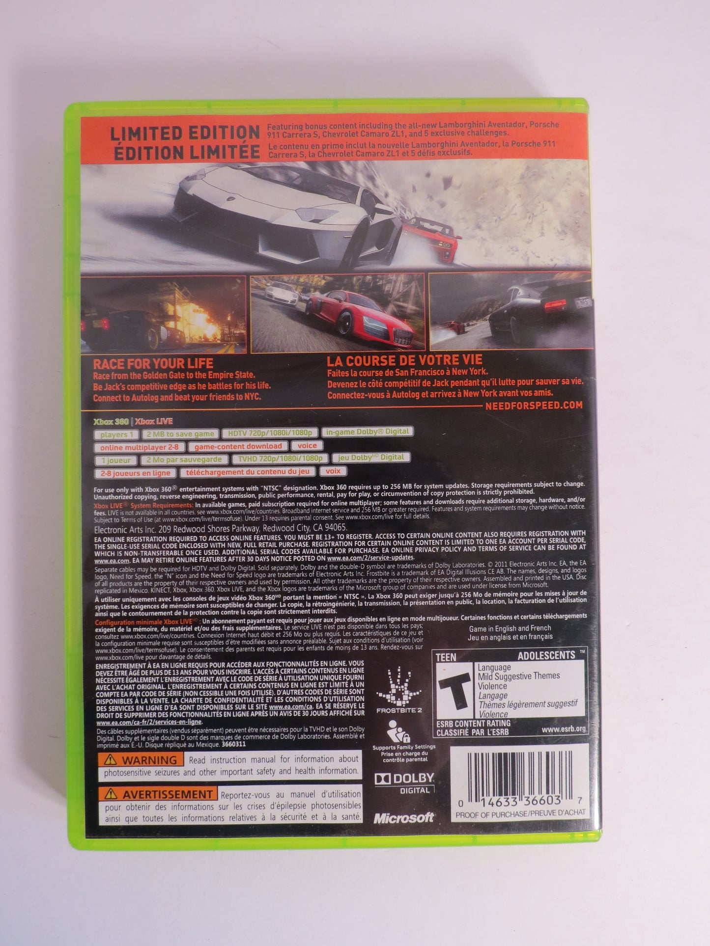 Need for Speed: The Run Limited Edition Xbox 360 Game CIB