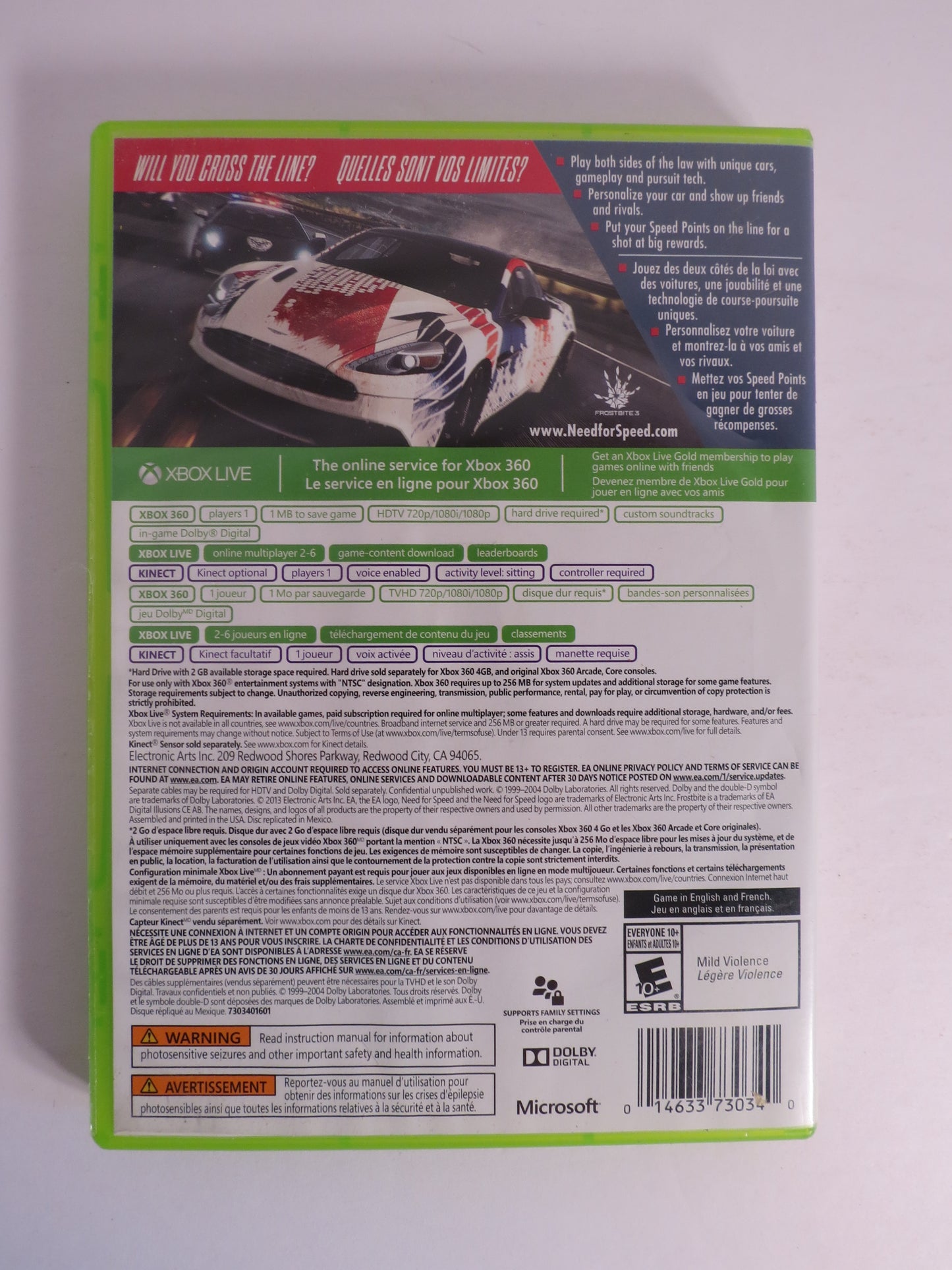 Need for Speed Rivals Xbox 360 Game CB