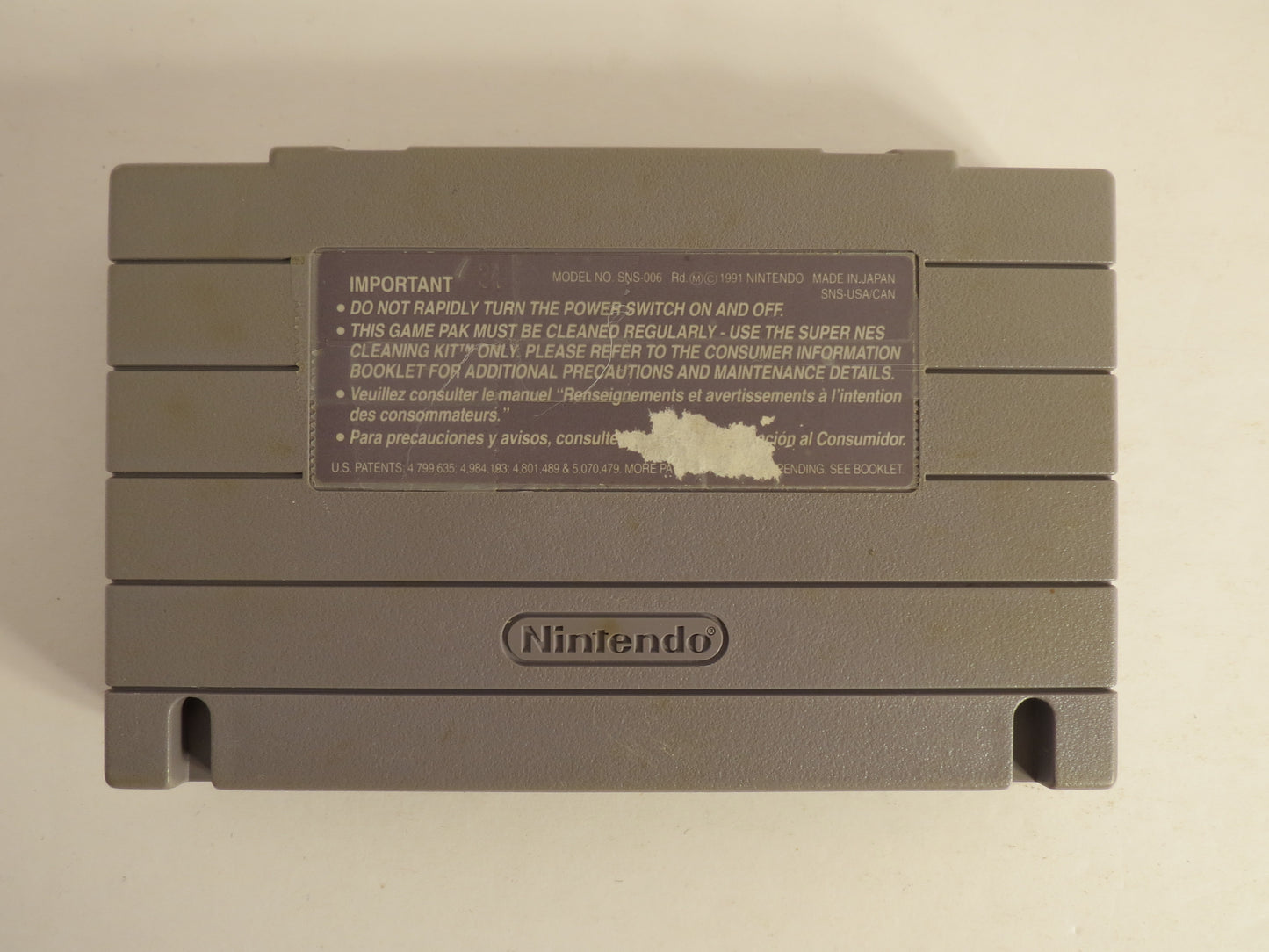 NHLPA Hockey 93 (No 93 on End Label) Super Nintendo SNES Game
