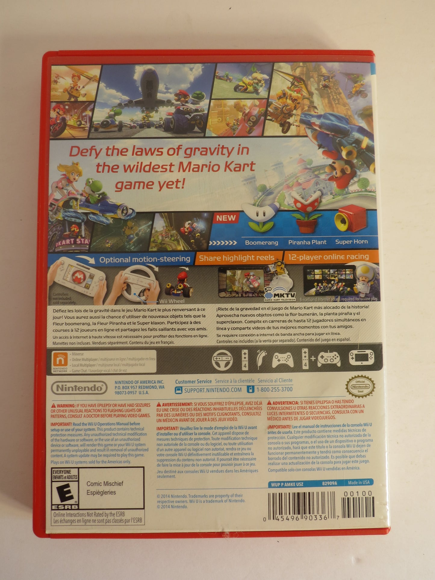 Mario Kart 8 Red Case Nintendo Wii U Game CB