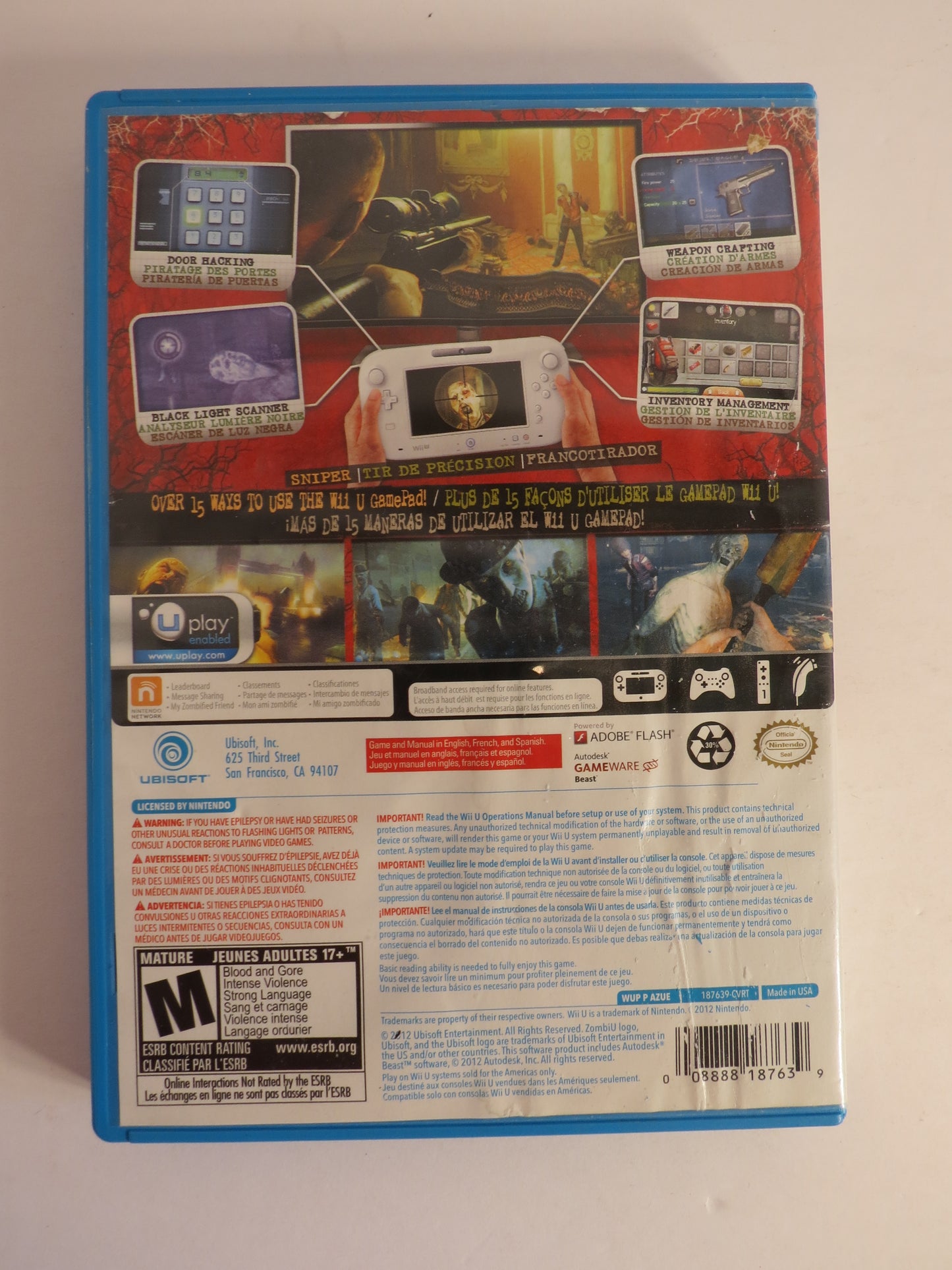 Zombi U Nintendo Wii U Game CIB