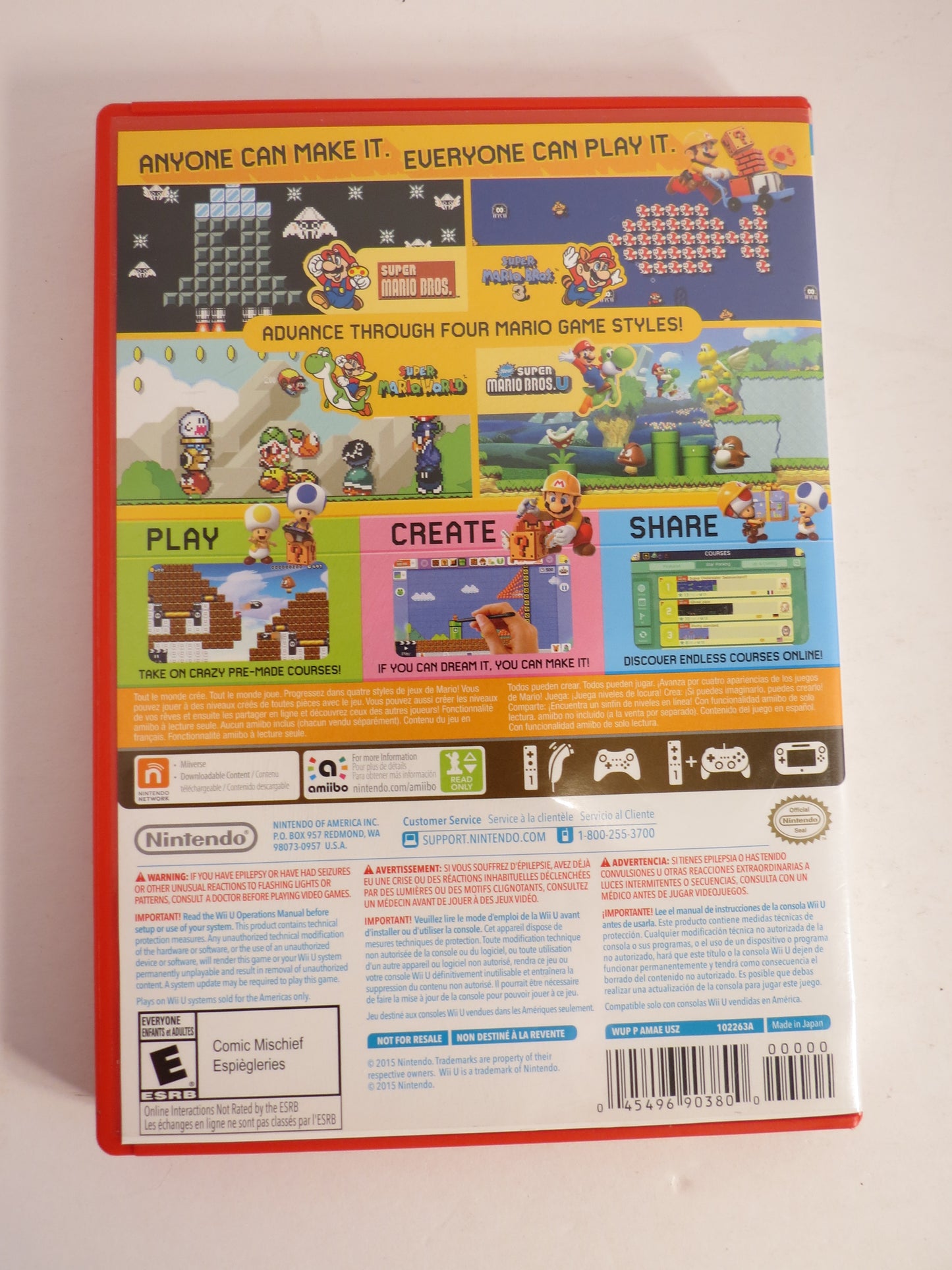 Super Mario Maker Nintendo Wii U Game CB