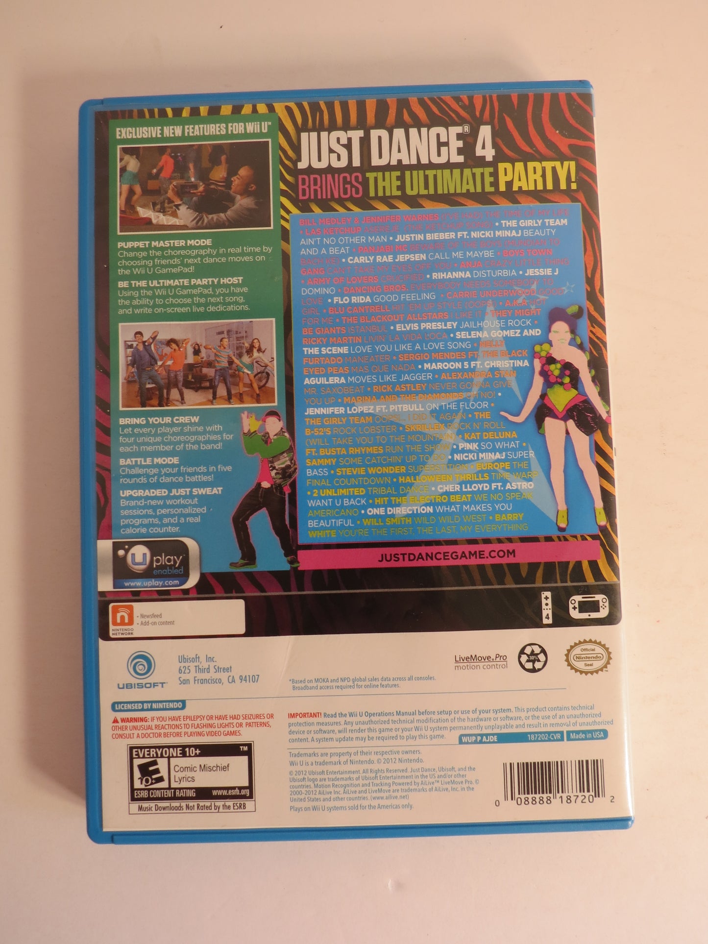 Just Dance 4 Nintendo Wii U Game CIB