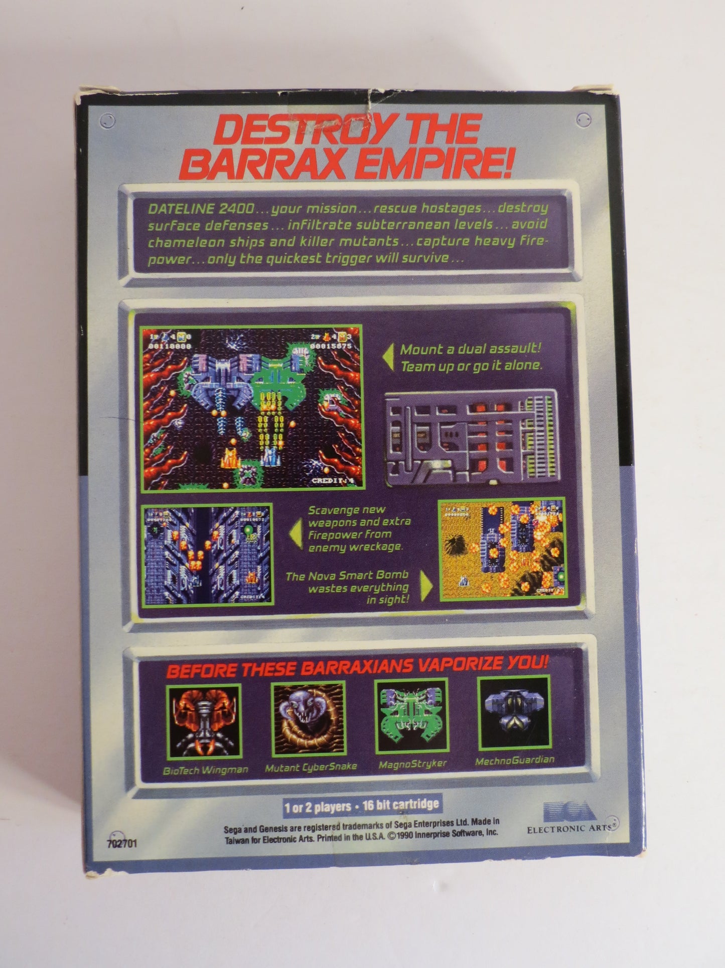 Battle Squadron Cardboard Sega Genesis Game CB