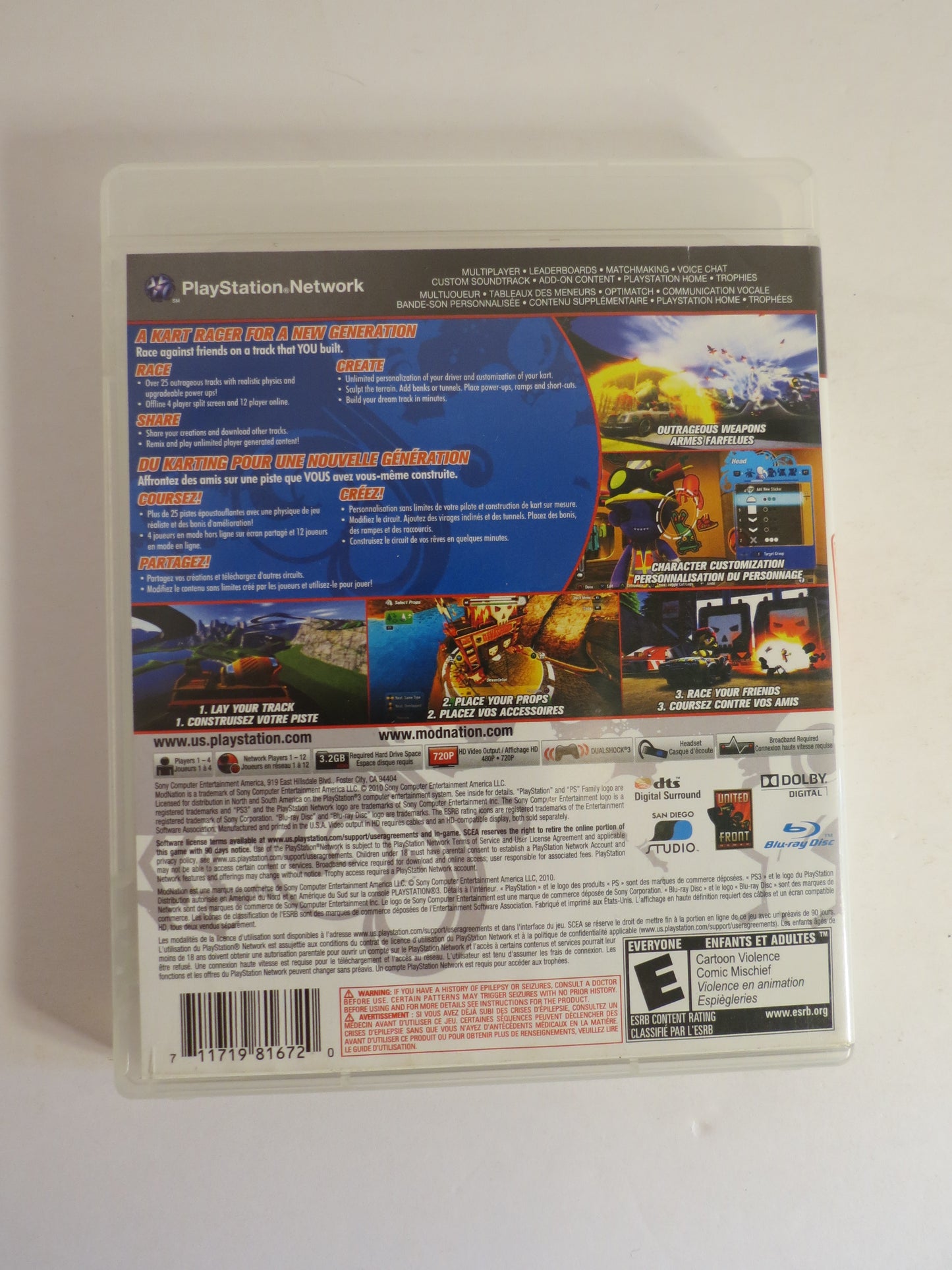 Mod Nation Racers Playstation 3 PS3 Game CIB