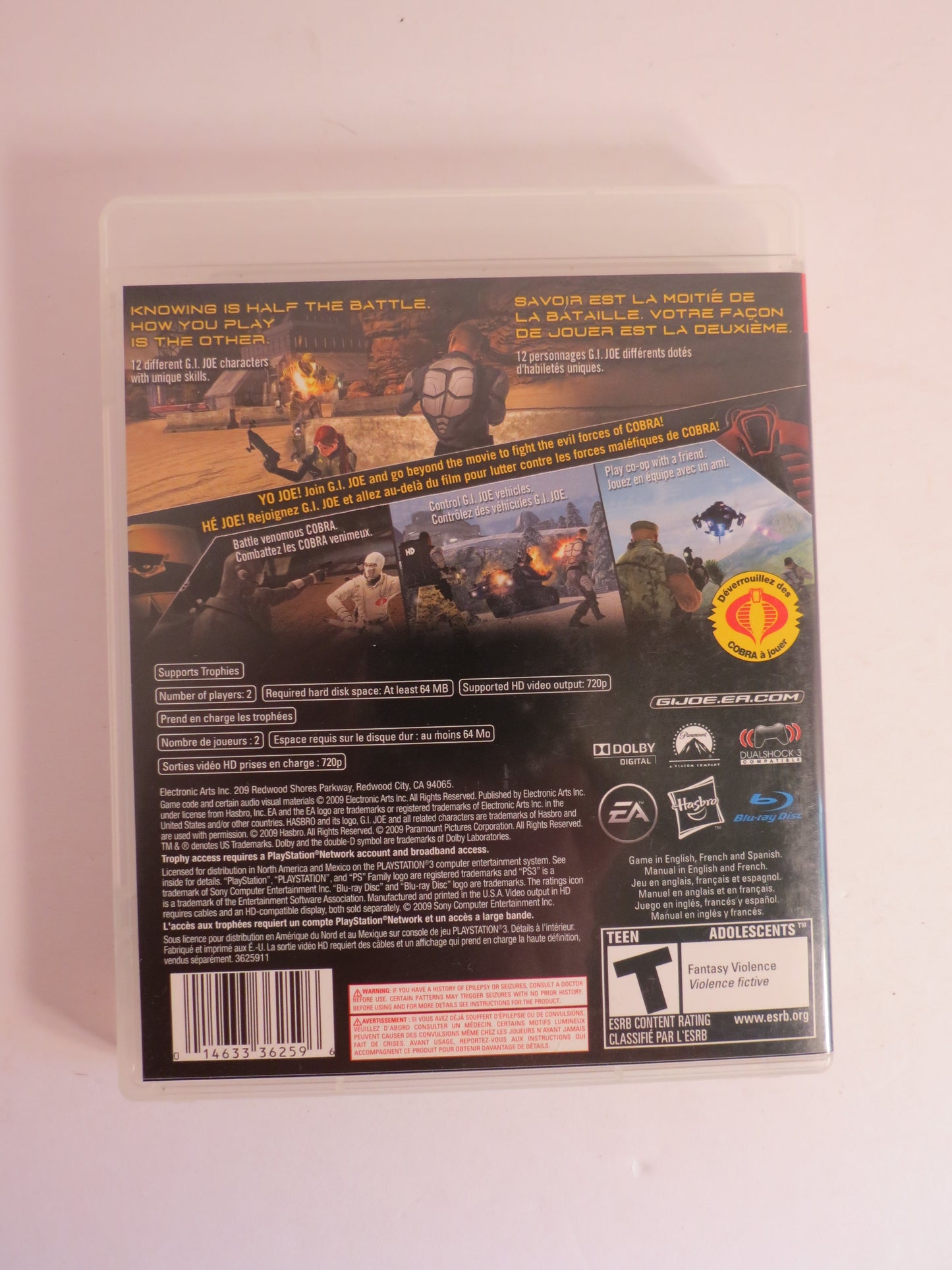 G.I. Joe The Rise of Cobra Playstation 3 PS3 Game CIB