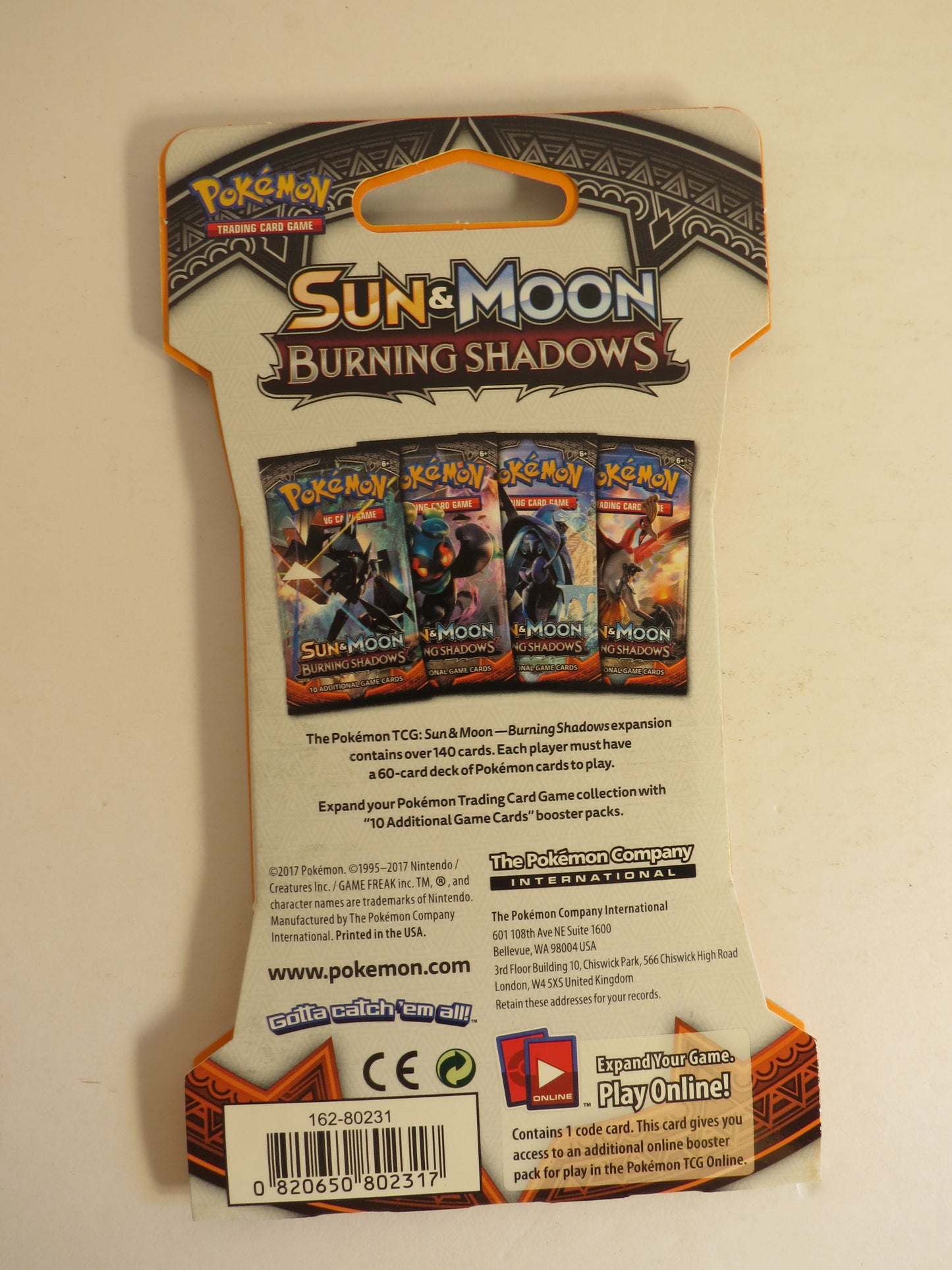 Sun & Moon Burning Shadows Ho-Oh Pokemon Booster Pack Sleeved