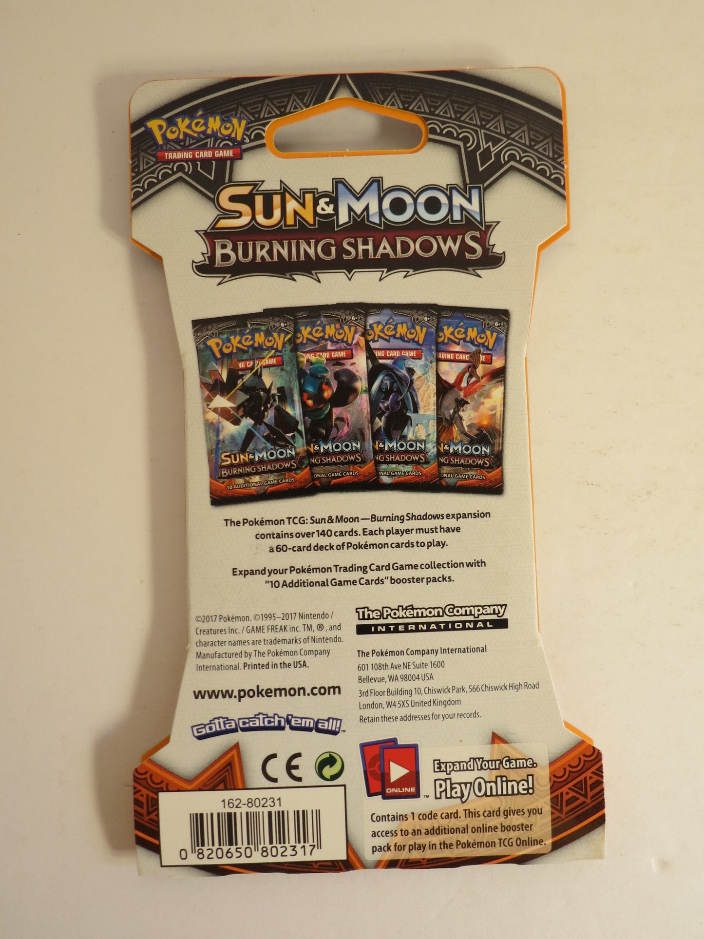 Sun & Moon Burning Shadows Tapu Fini Pokemon Booster Pack Sleeved