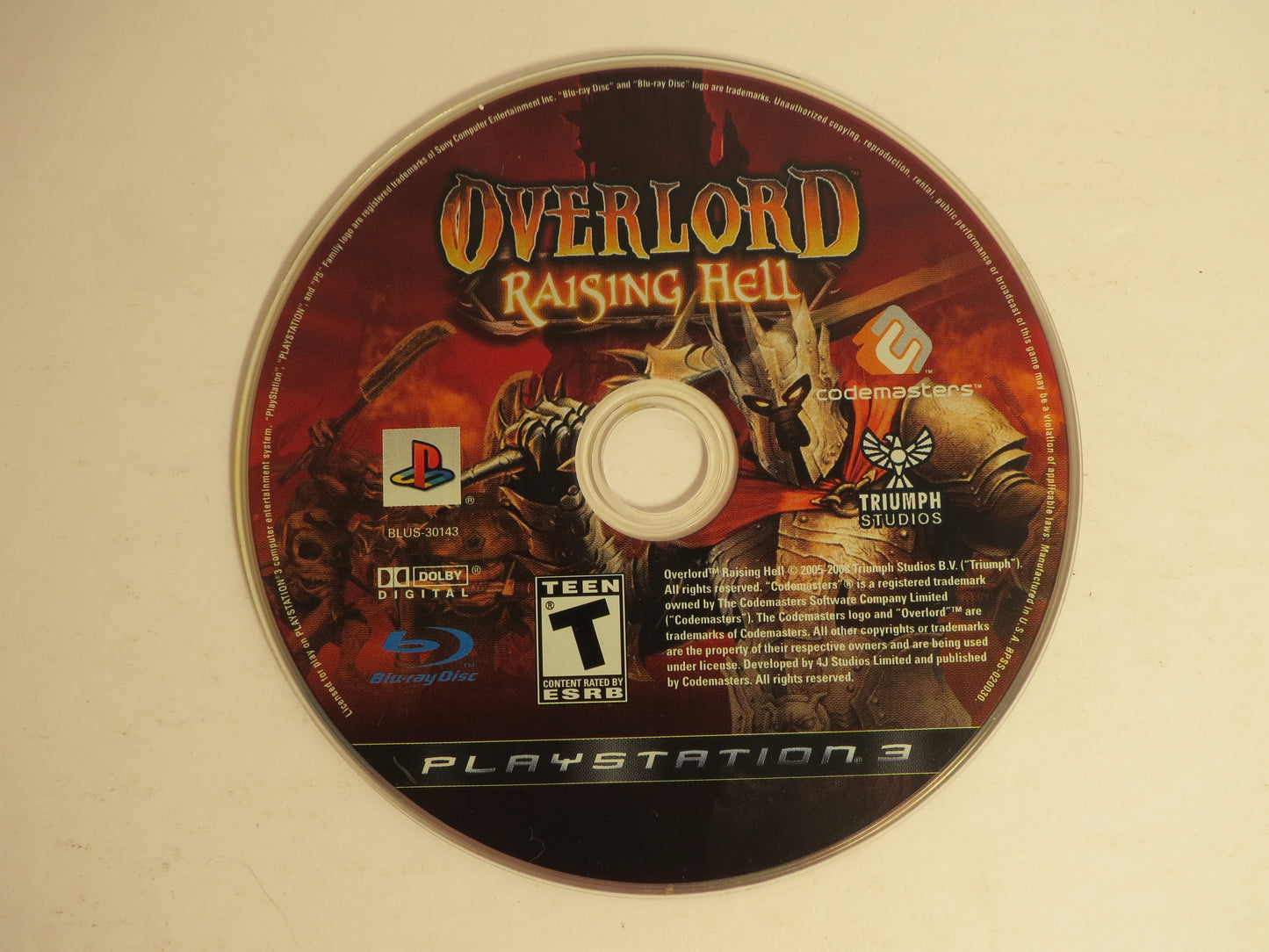 overlord Raising Hell Playstation 3 PS3 Game CB