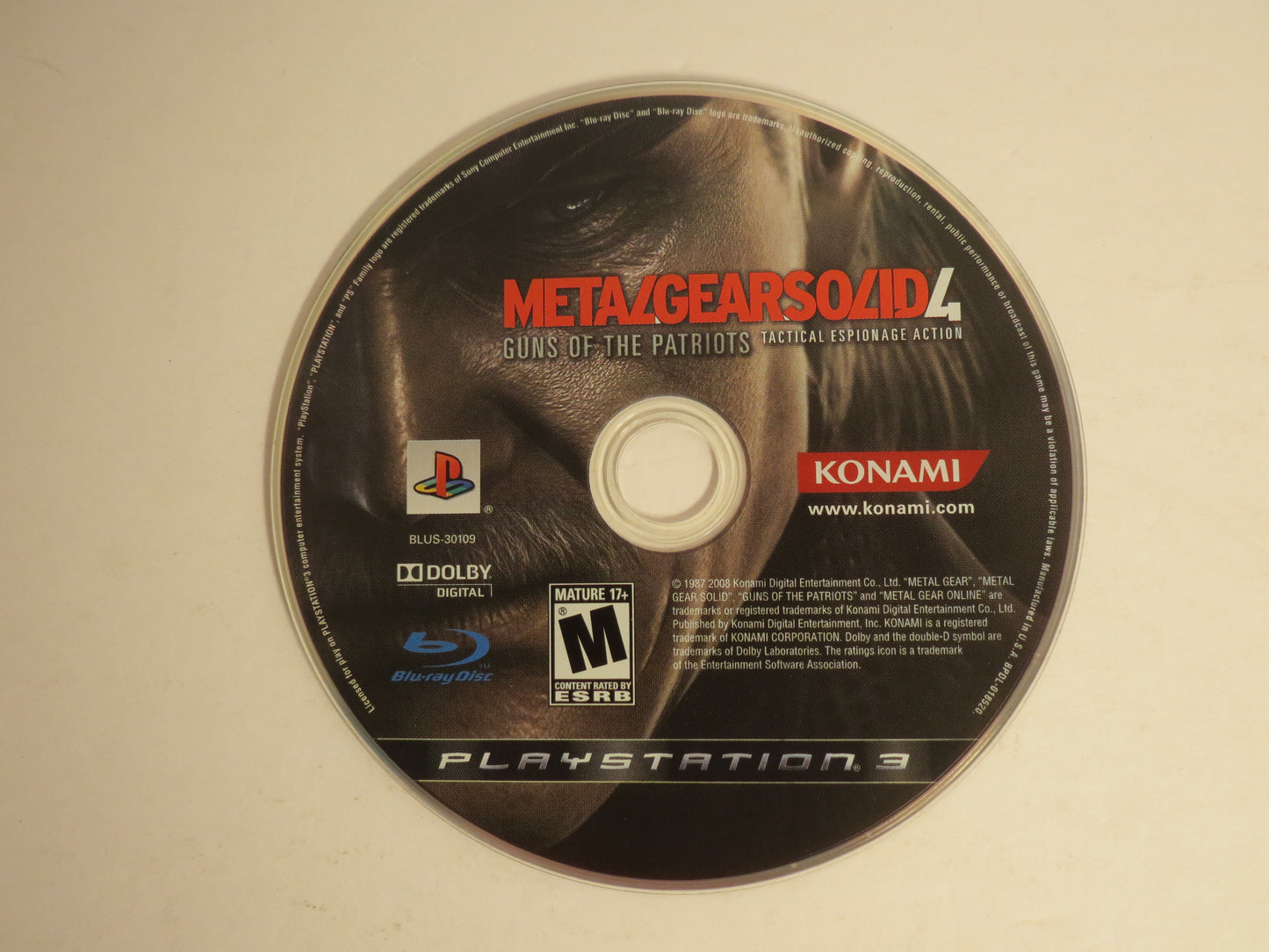 Metal Gear Solid 4 Guns of the Patriots Playstation 3 PS3 Game CB