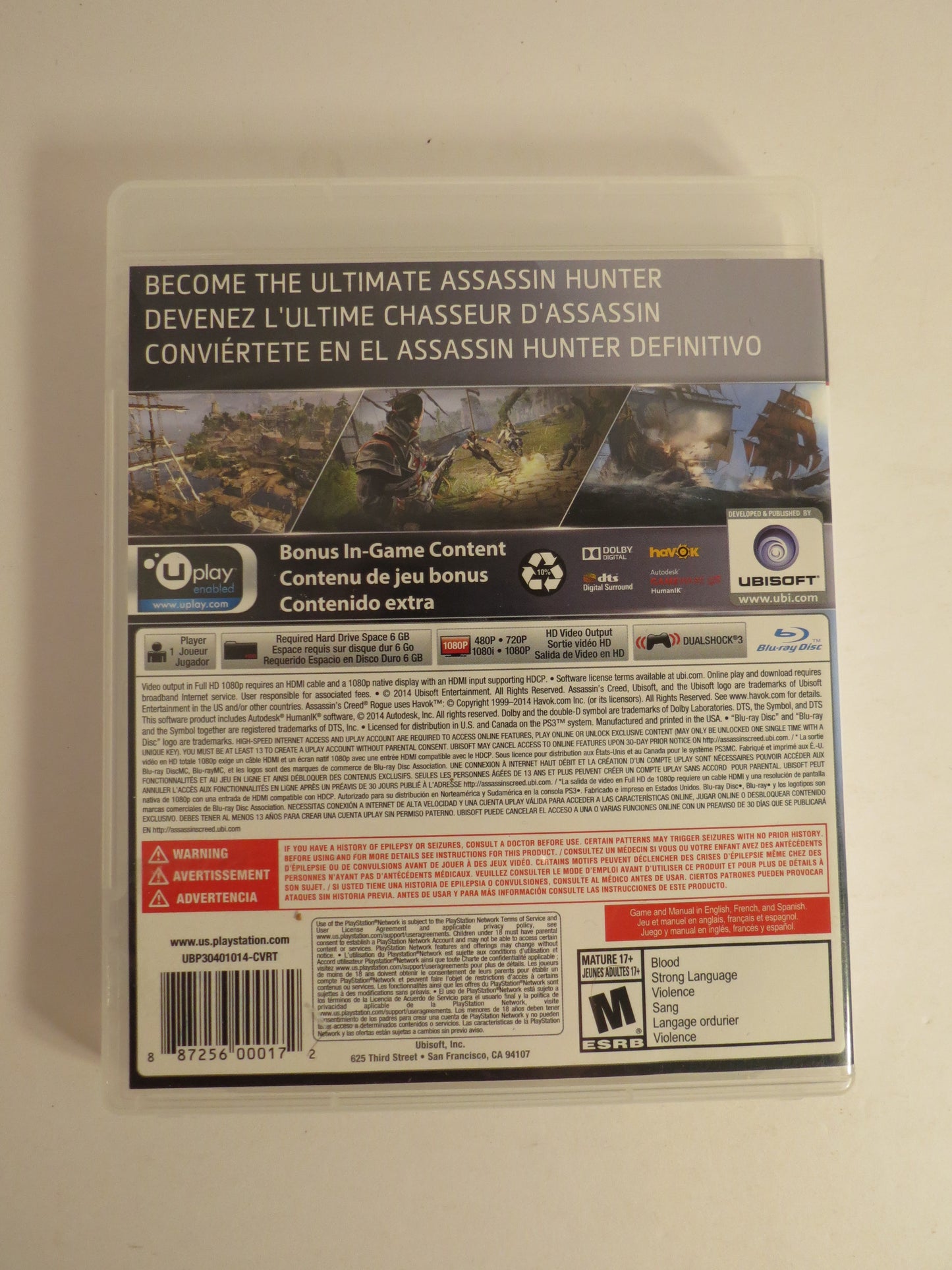 Assassins Creed Rogue Playstation 3 PS3 Game CIB