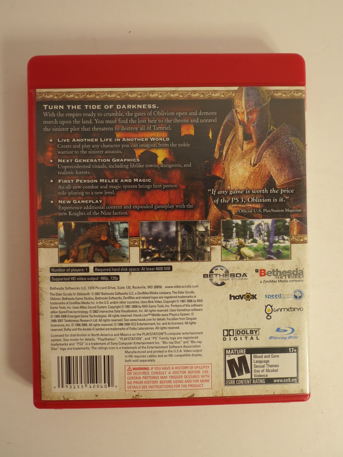 The Elder Scrolls IV: Oblivion Greatest Hits Playstation 3 PS3 Game CB
