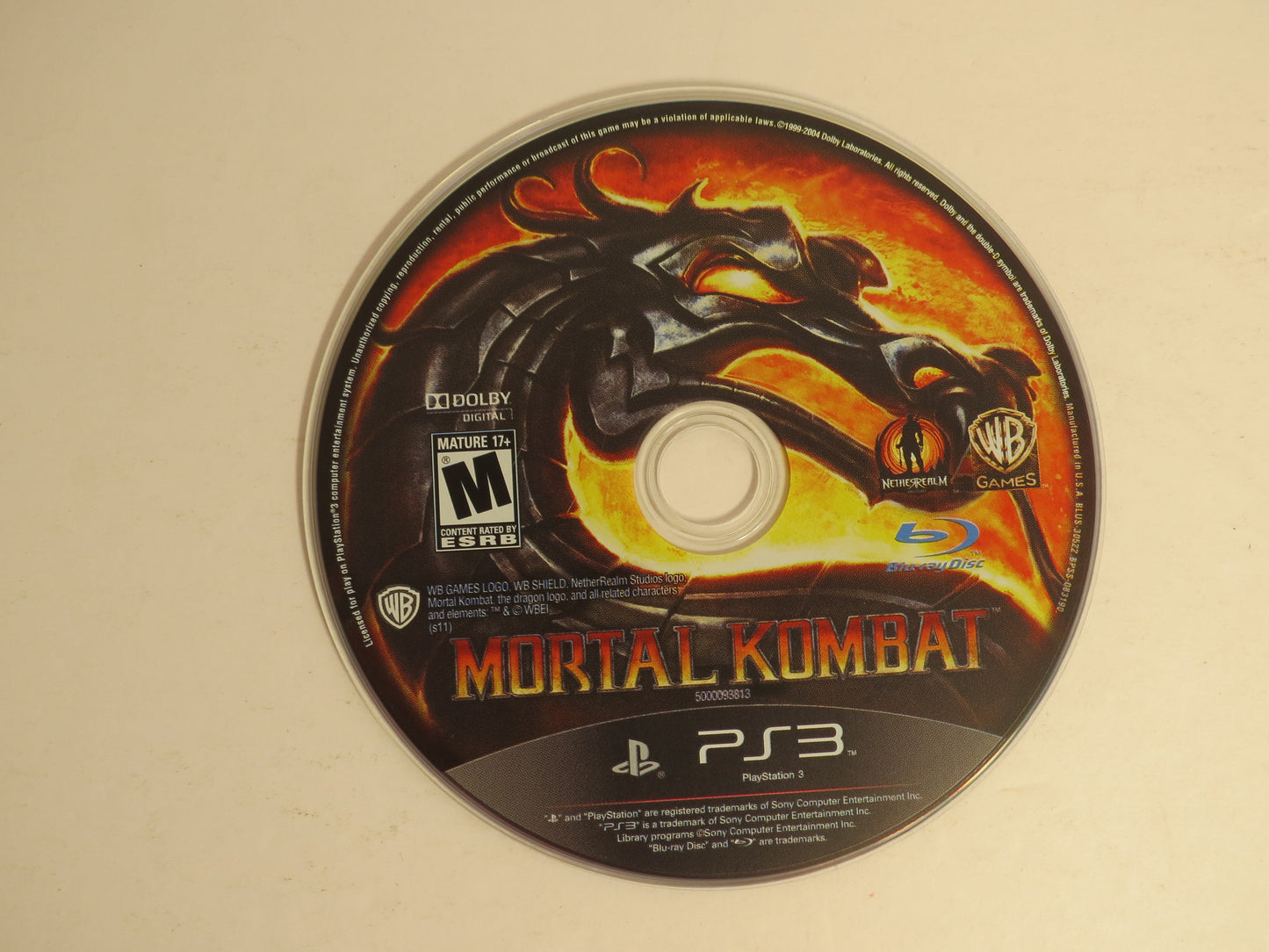Mortal Kombat Playstation 3 PS3 Game CB
