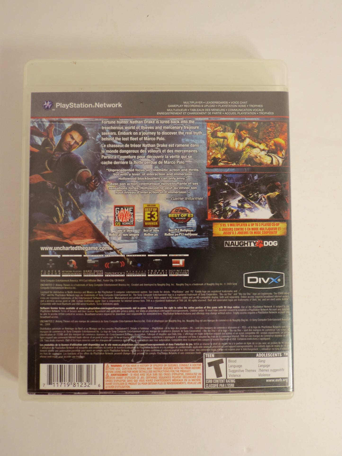 Uncharted 2: Among Thieves Playstation 3 PS3 Game CB