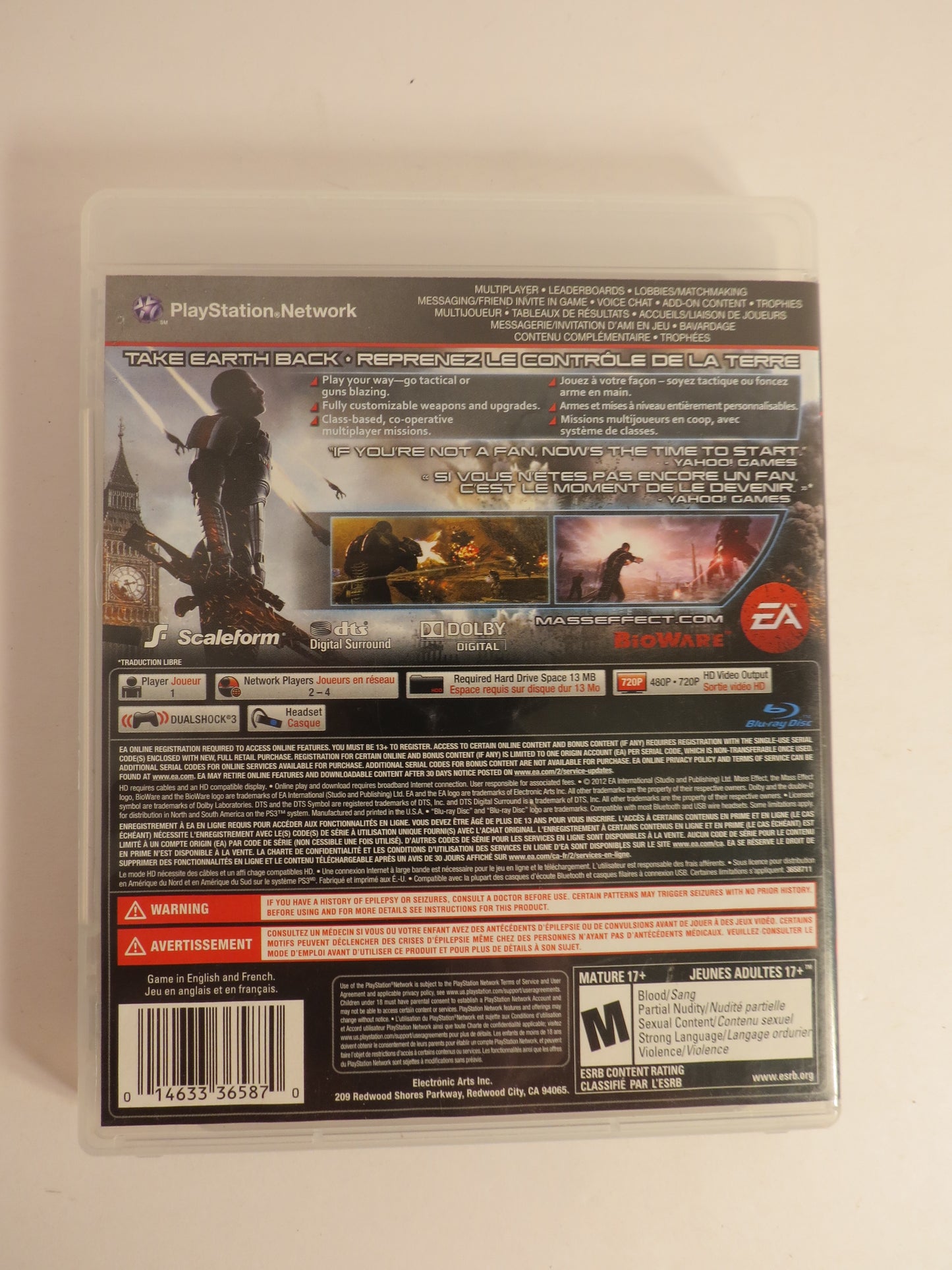 Mass Effect 3 Playstation 3 PS3 Game CB
