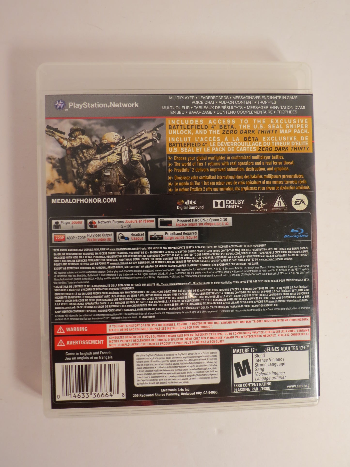 Medal of Honor Warfighter Limited Edition Playstation 3 PS3 Game CIB