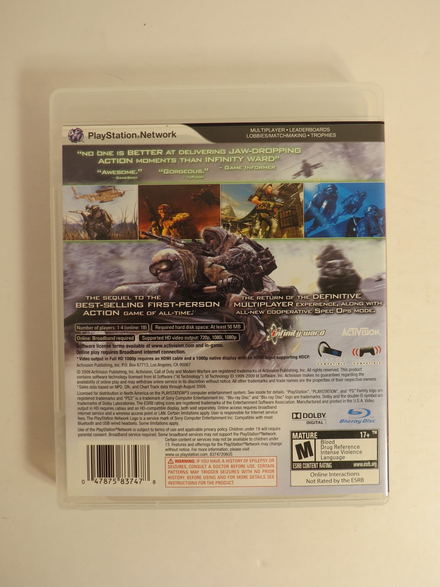 Call of Duty Modern Warfare 2 Playstation 3 PS3 Game CIB