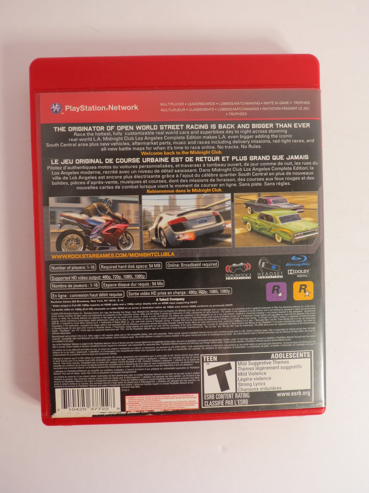 Midnight Club Los Angeles Complete Edition Greatest Hits Playstation 3 PS3 Game CIB