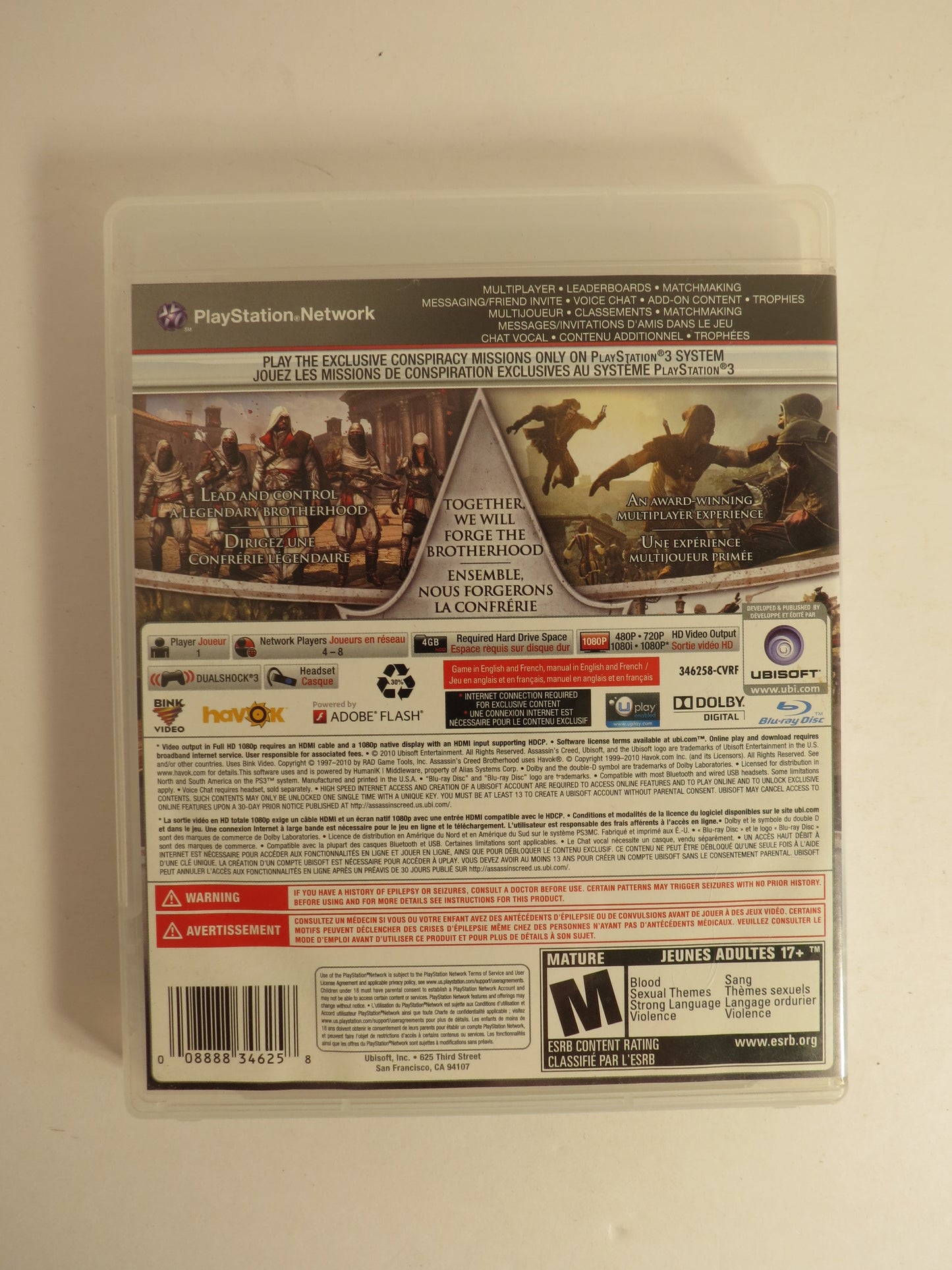 Assassins Creed Brotherhood Playstation 3 PS3 Game CIB
