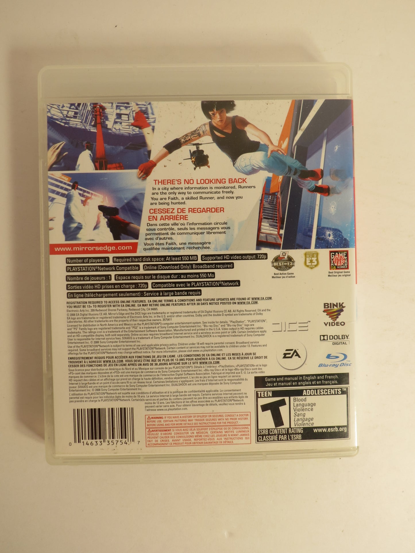 Mirror's Edge Playstation 3 PS3 Game CIB